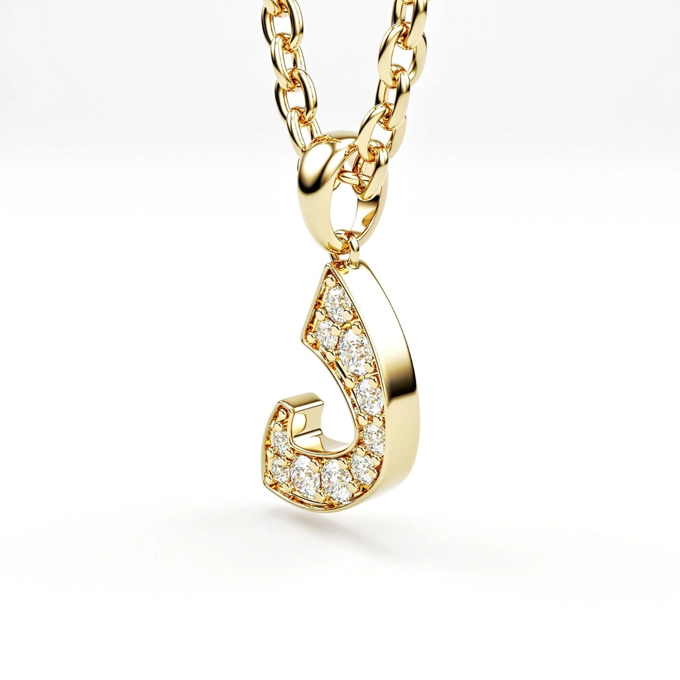 arabic initial necklace