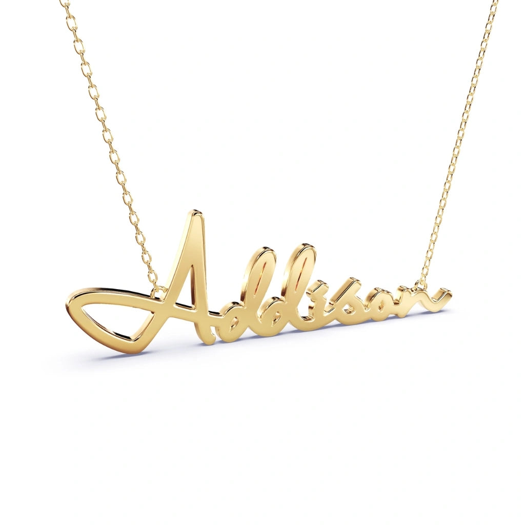 customised necklace in gold