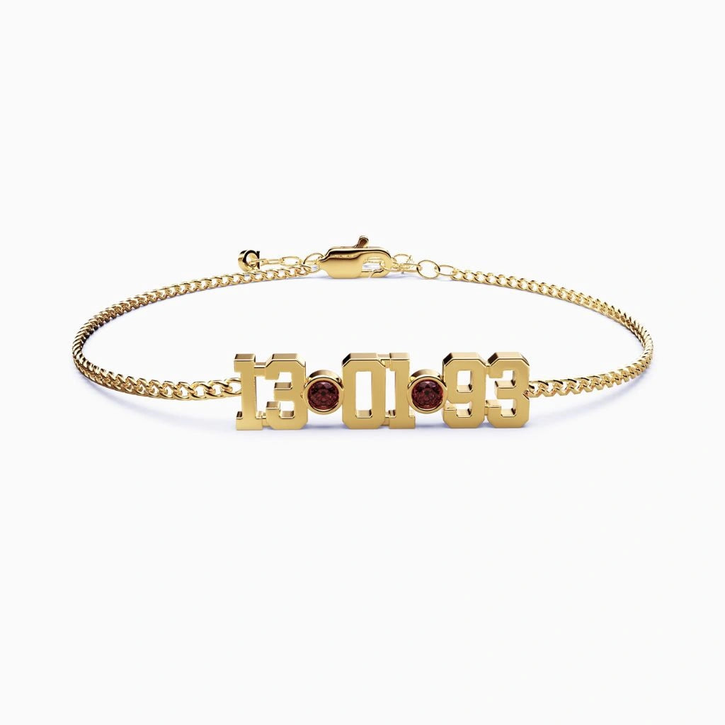 birthstone bracelet with garnet