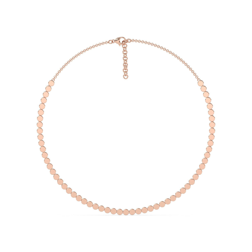 solid gold circle necklace handmade in 14k yellow gold