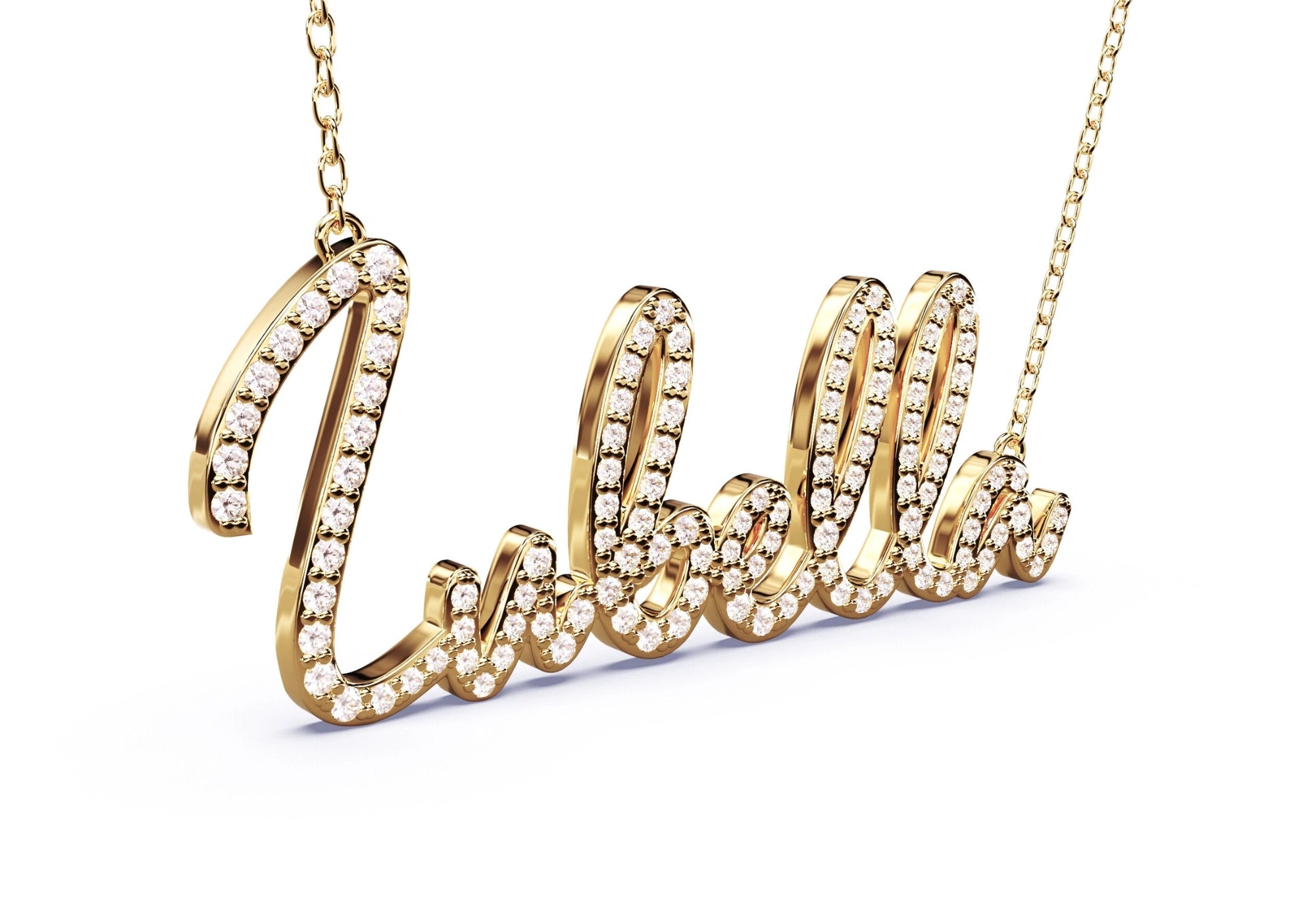 classic diamond name necklace