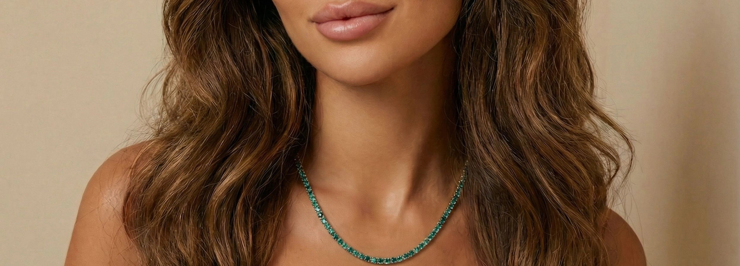 coloured gemstone tennis necklace