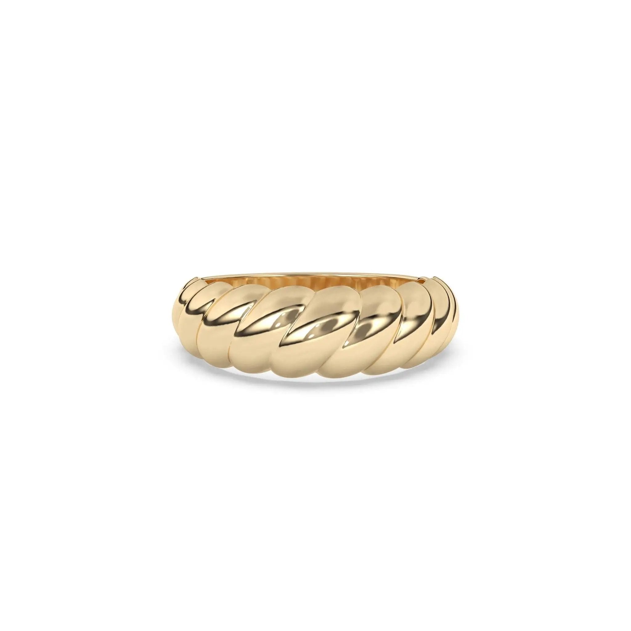 croissant ring handmade in 14k solid gold