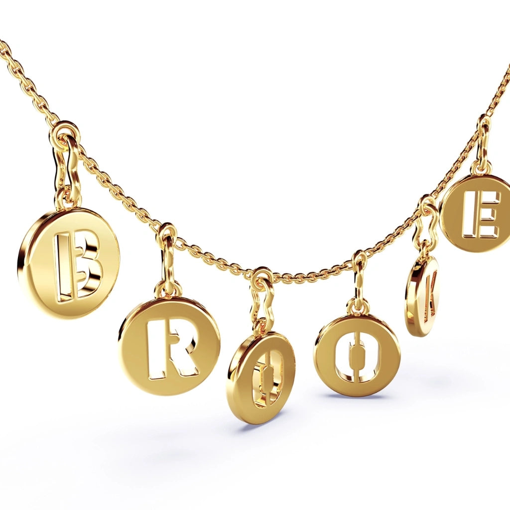 custom disc name necklace personalised gold