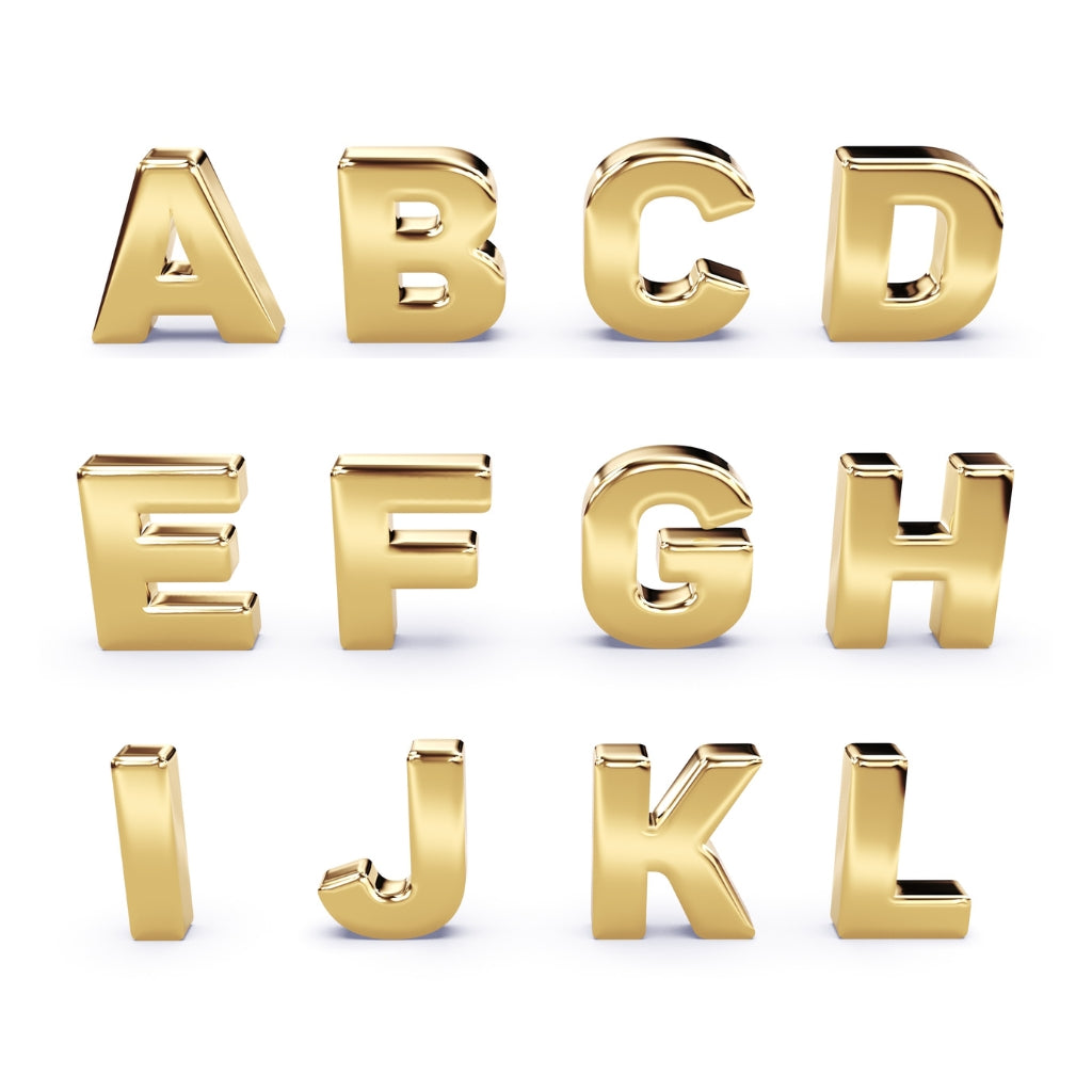 customised initial gold letters