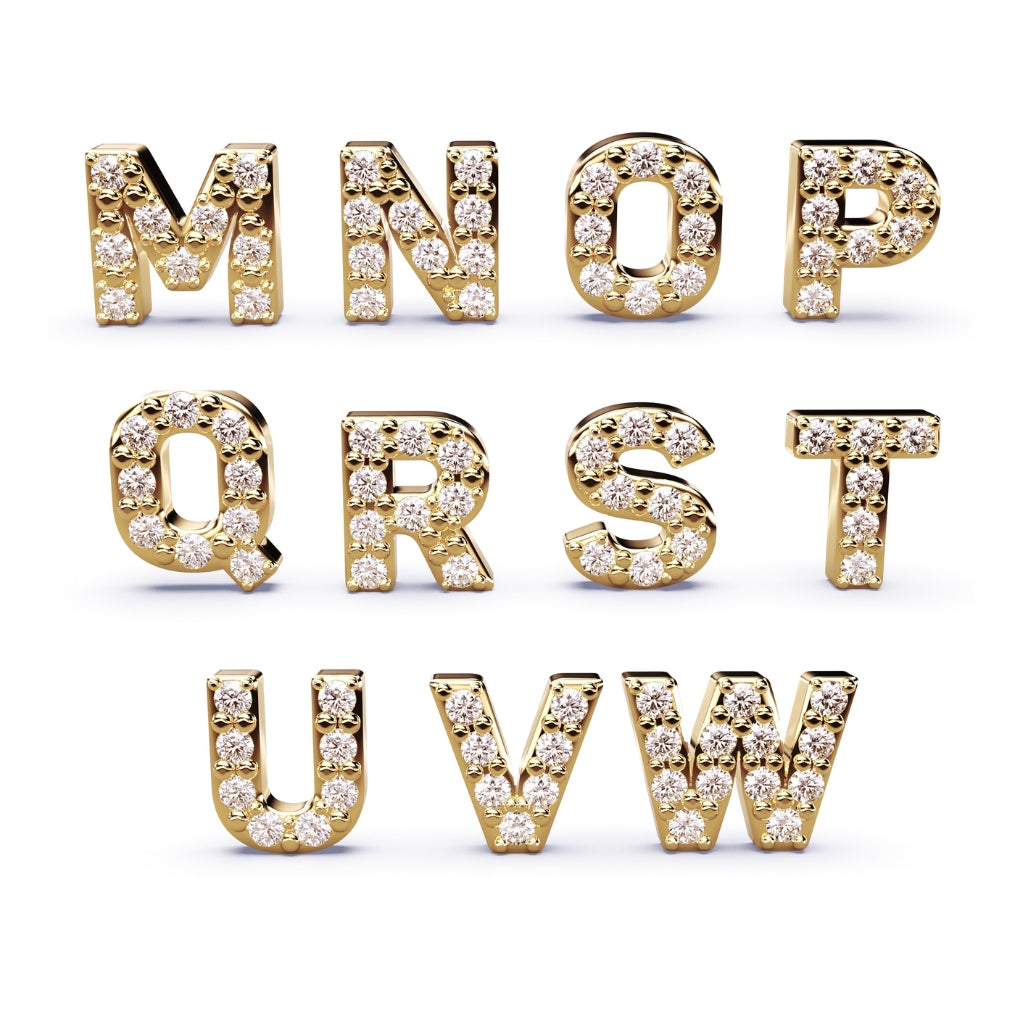 customised initial diamond letters