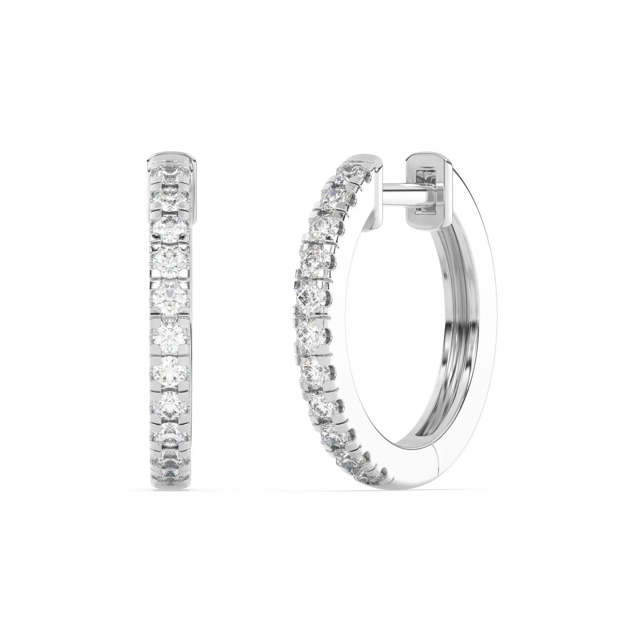 diamond huggie earrings handmade and set in 14k solid gold