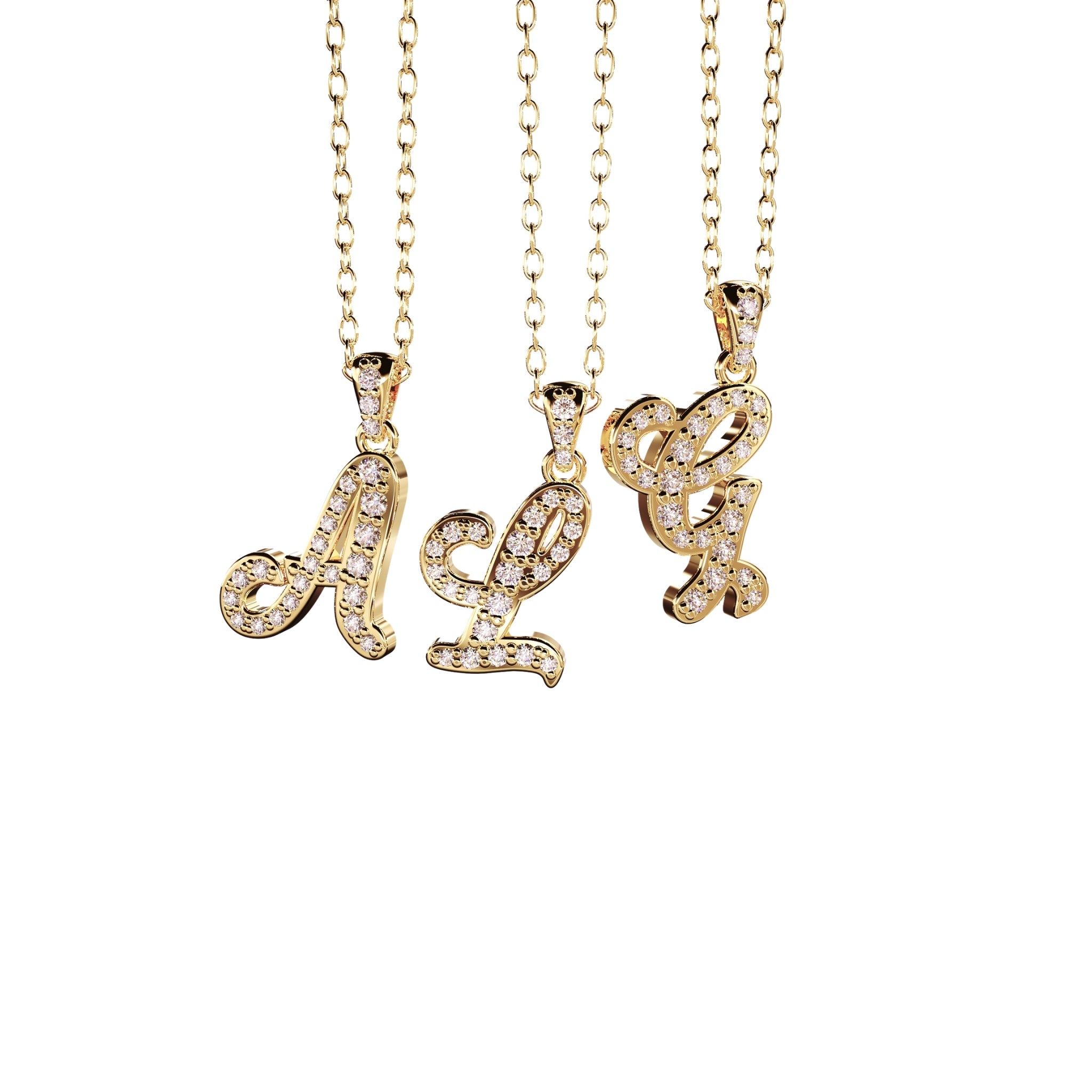 letter necklace in diamonds by argent Asher