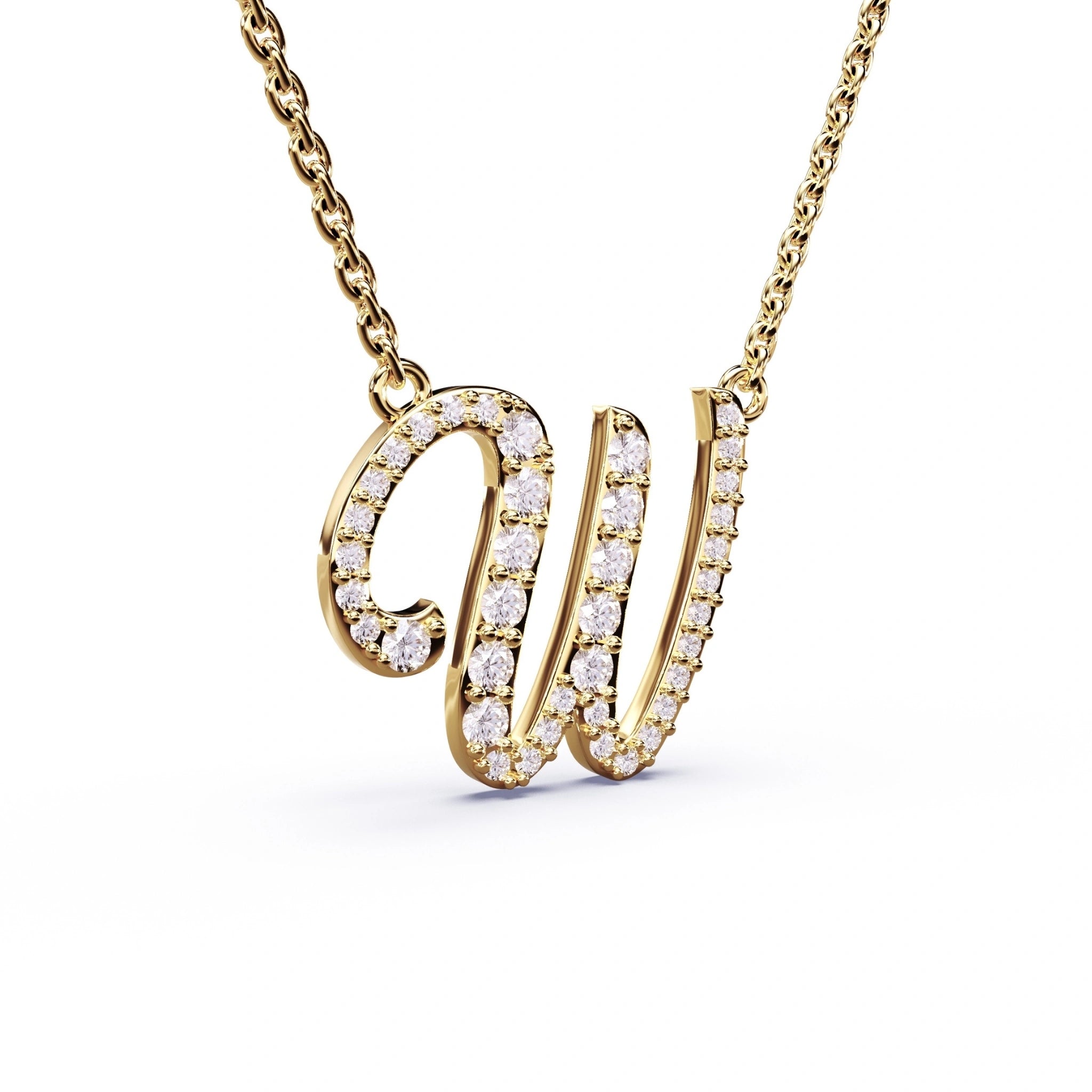 diamond initial necklace