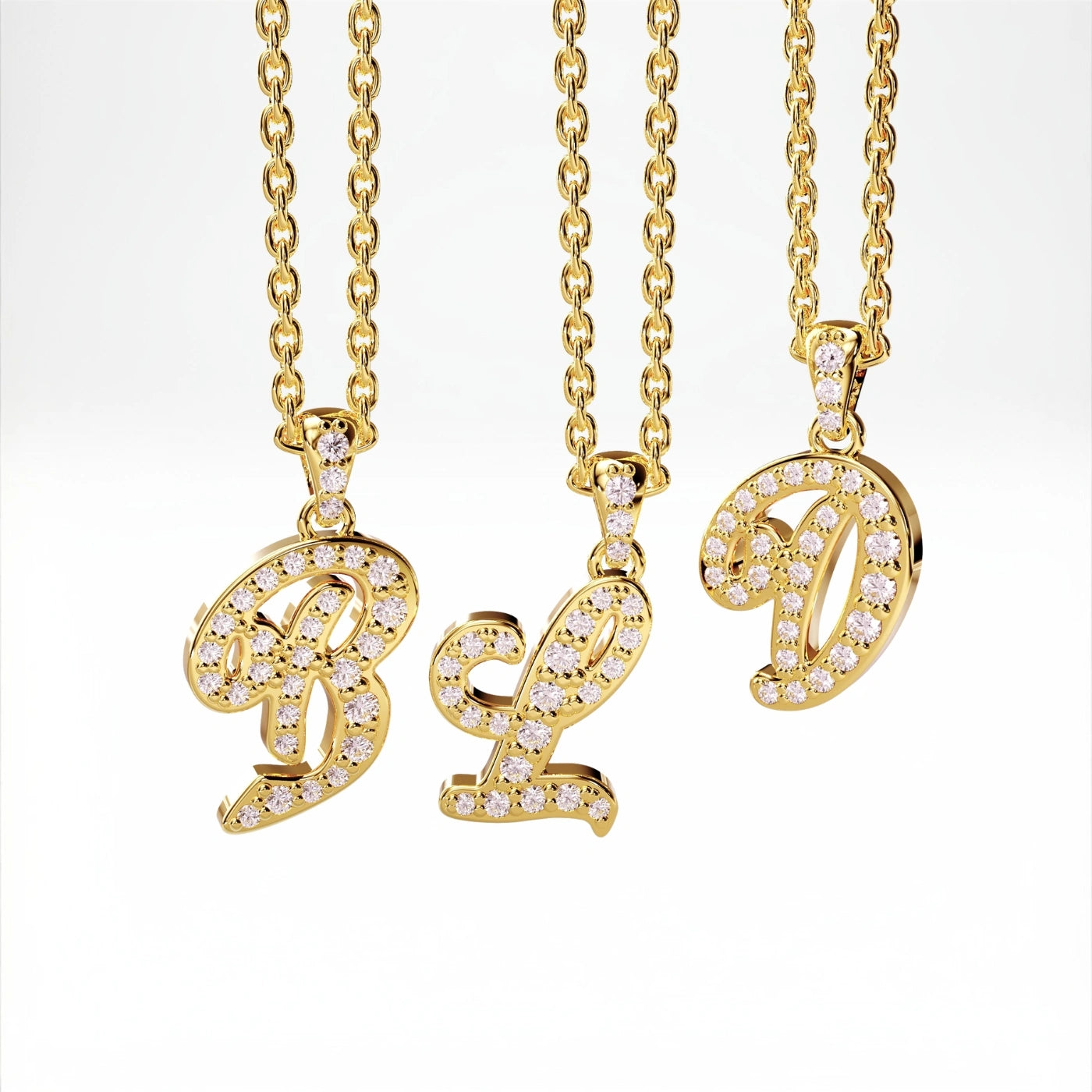 diamond letter pendant