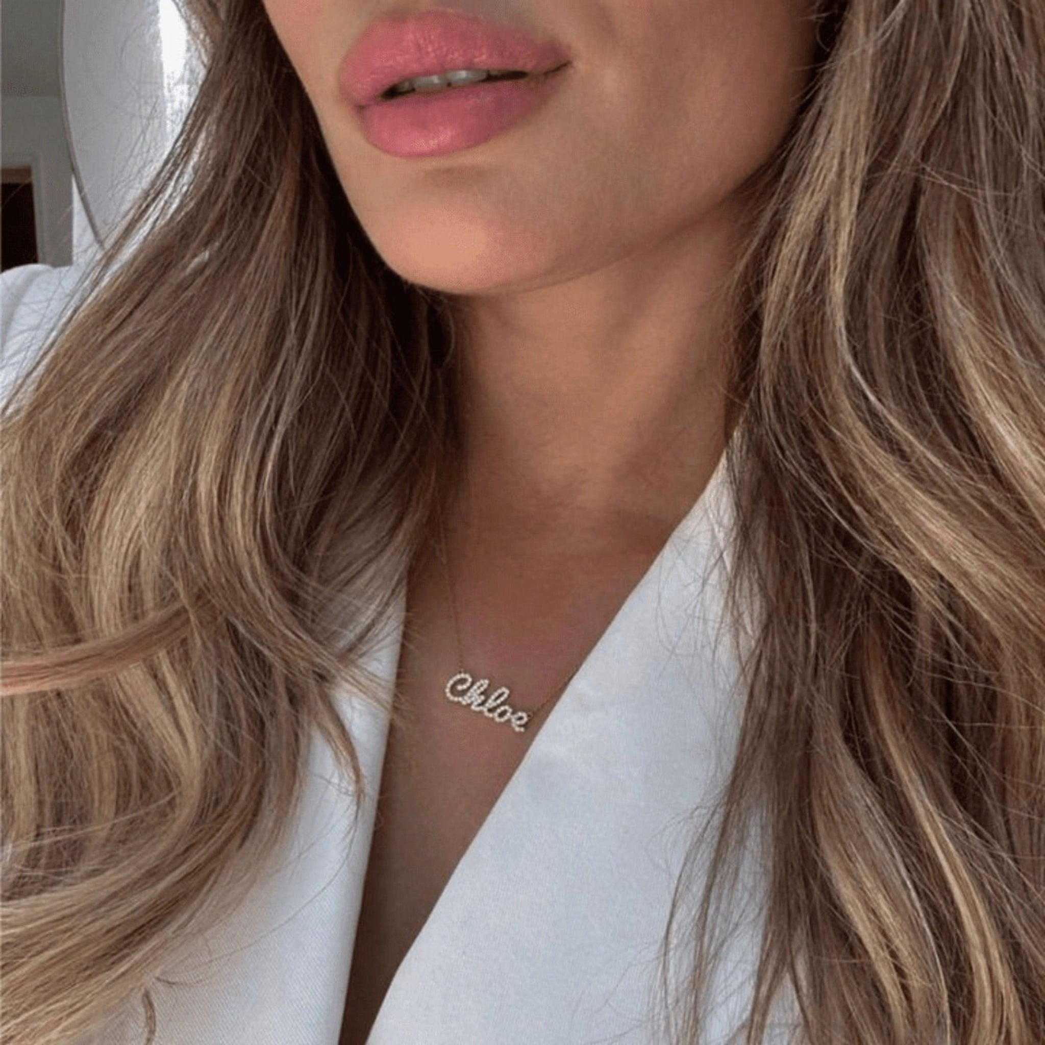 diamond name necklace