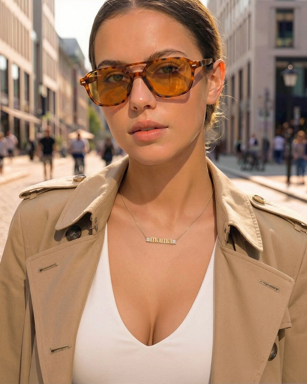 diamond mama necklace argent asher