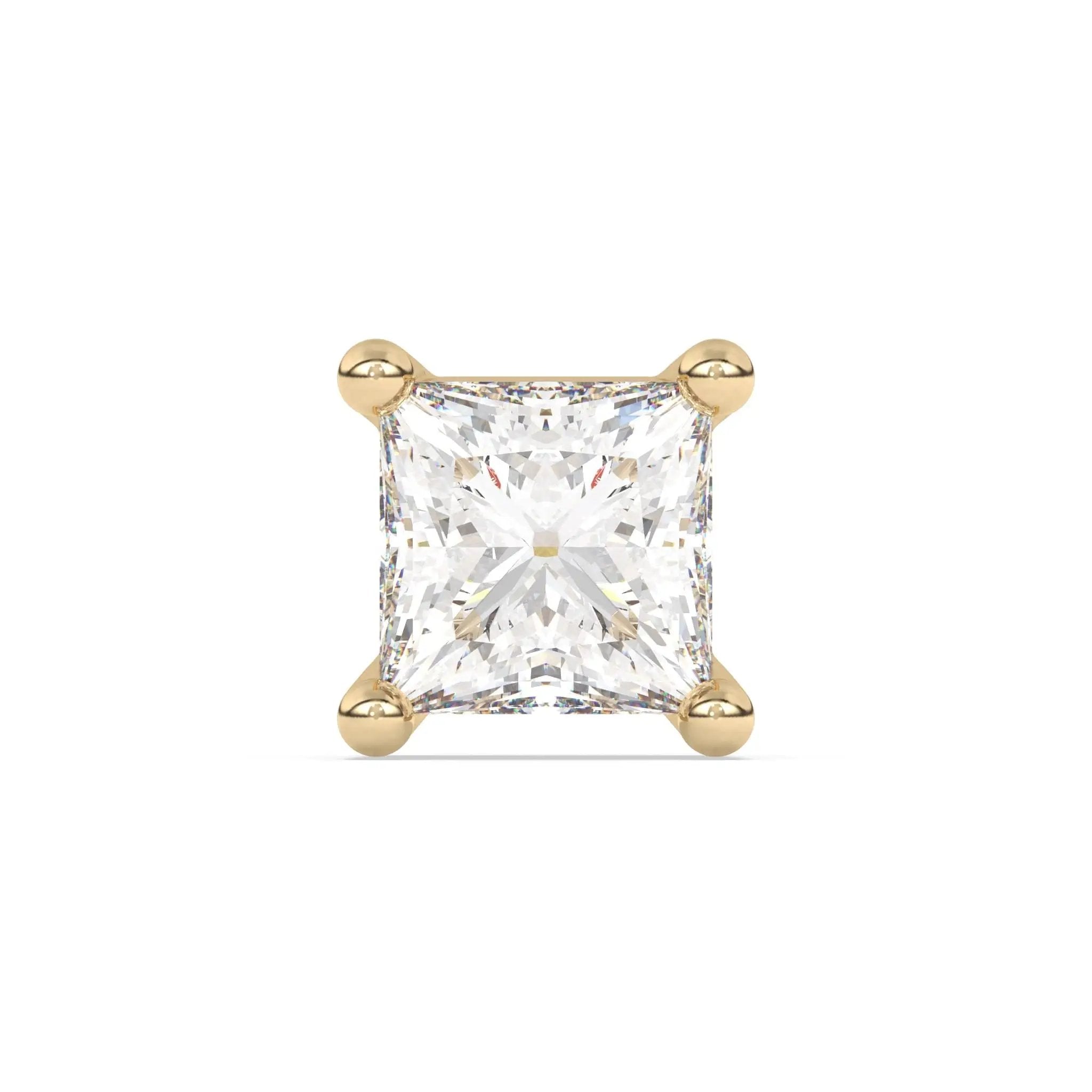 diamond stud earring handmade with and set in 14k solid gold