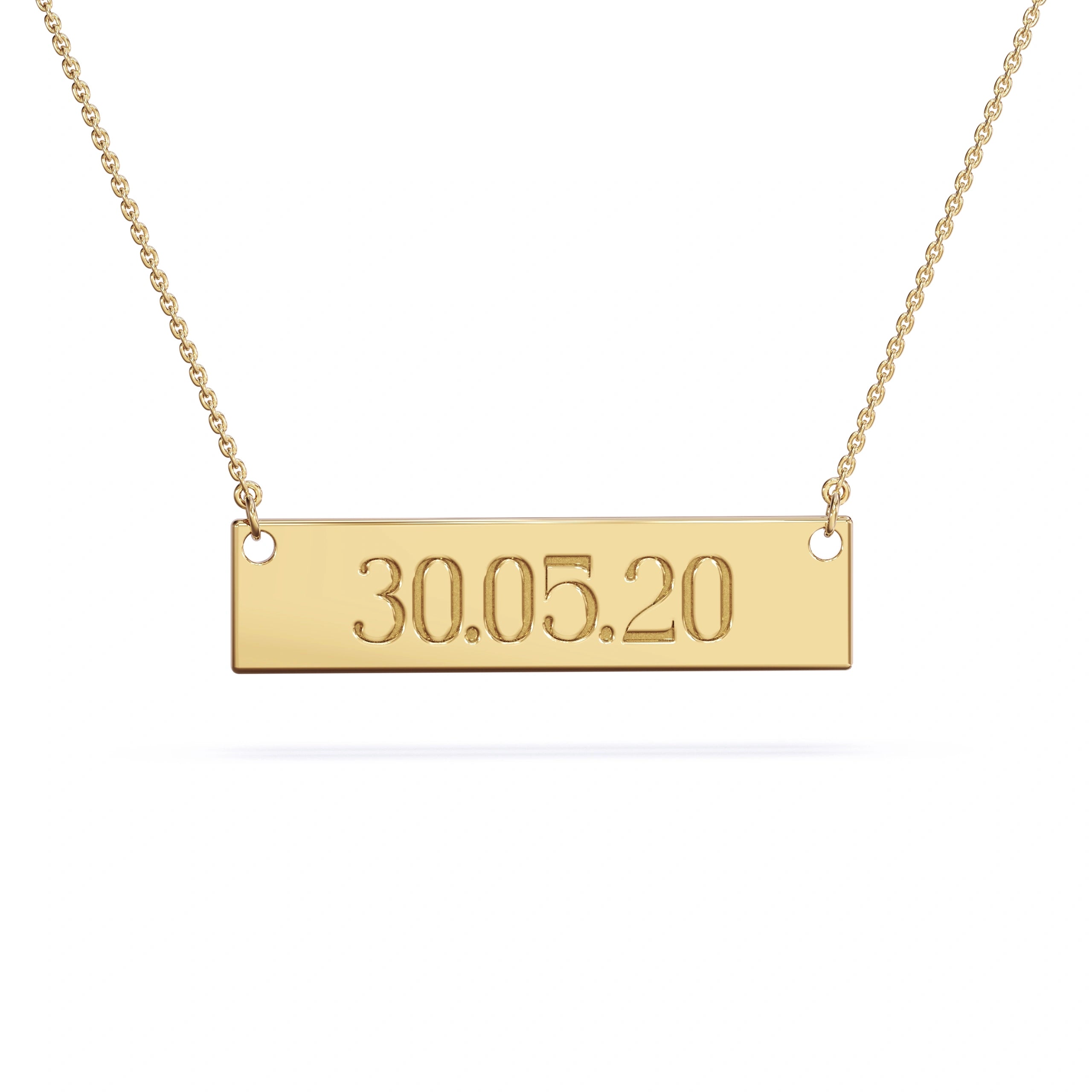engraved date necklace