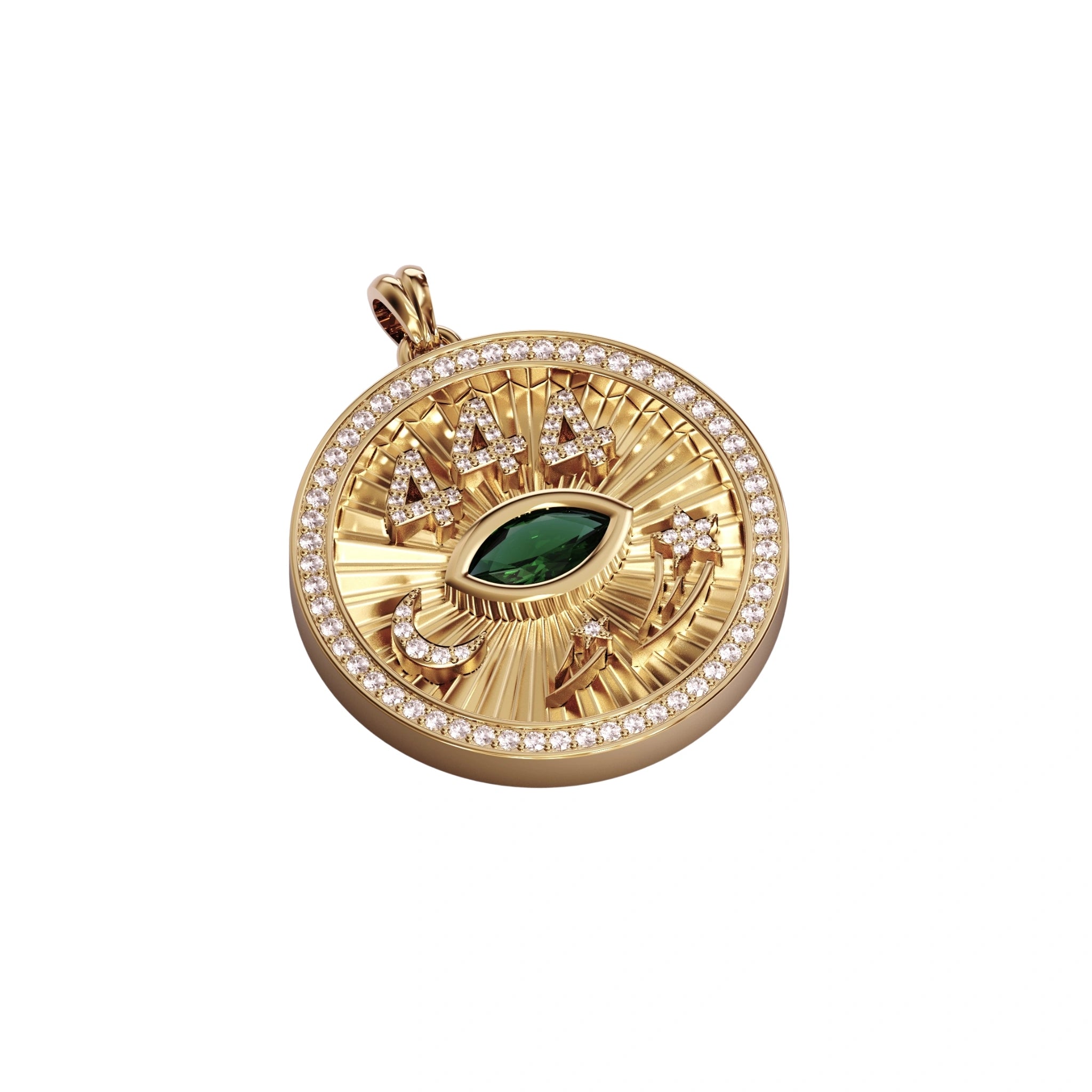 evil eye coin pendant