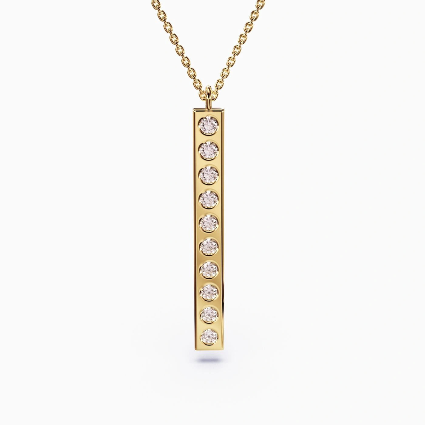 gold bar pendant lab diamond pendant