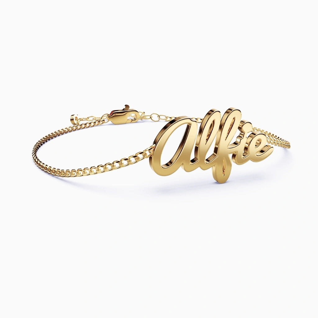 gold name bracelet