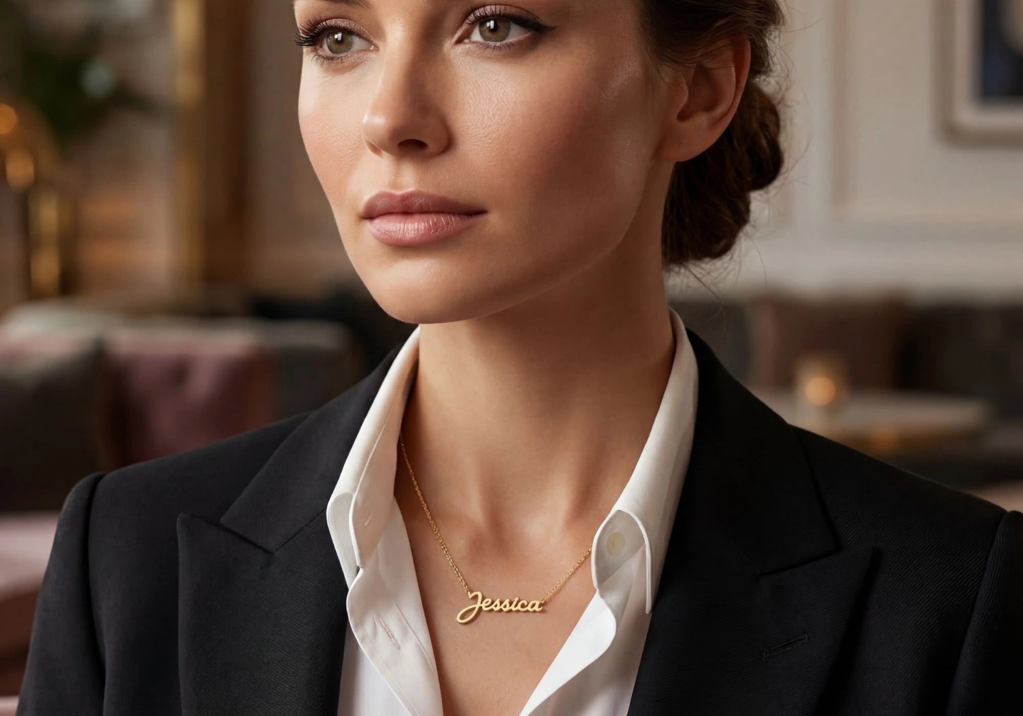 gold name necklace ordering process