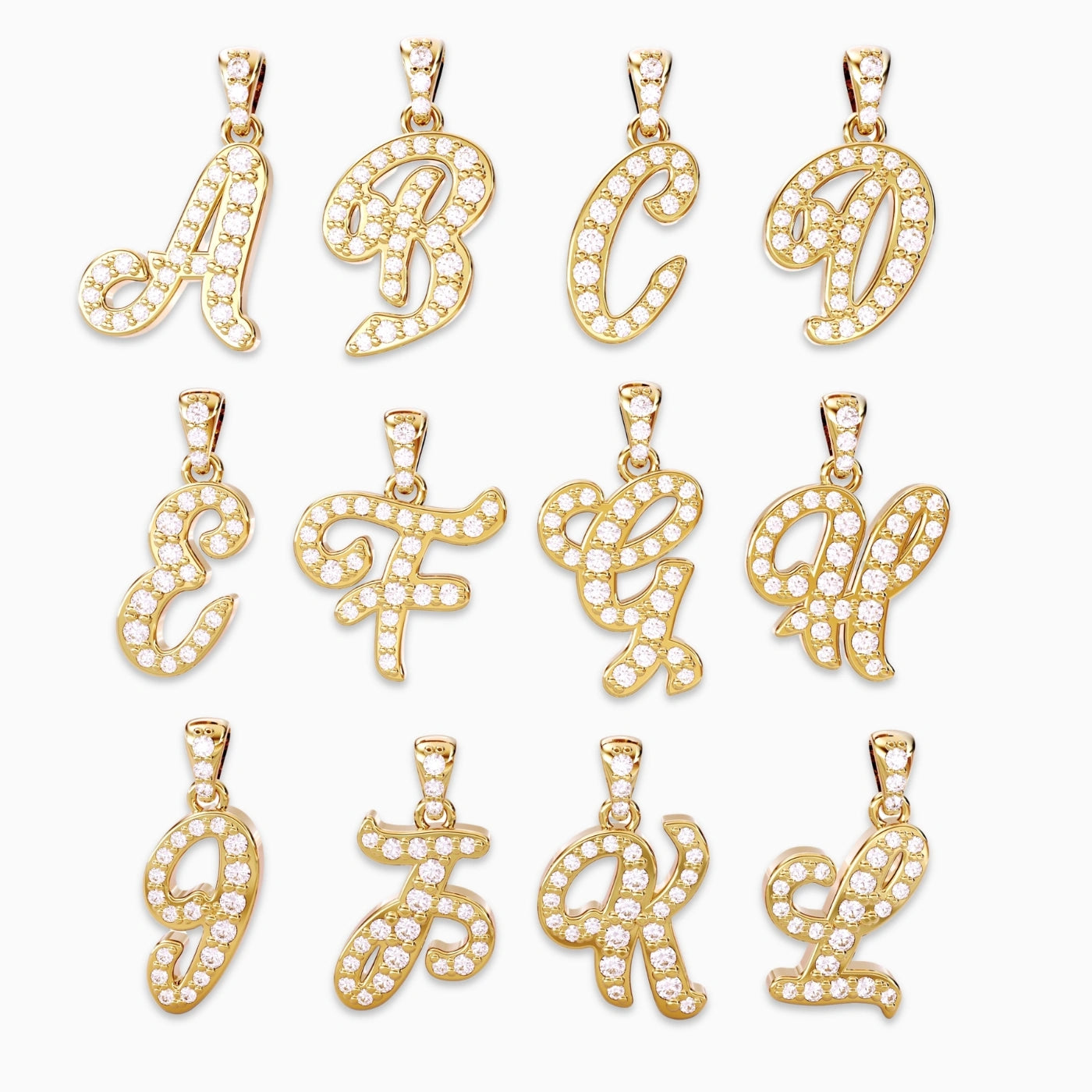 diamond letter pendant yellow gold