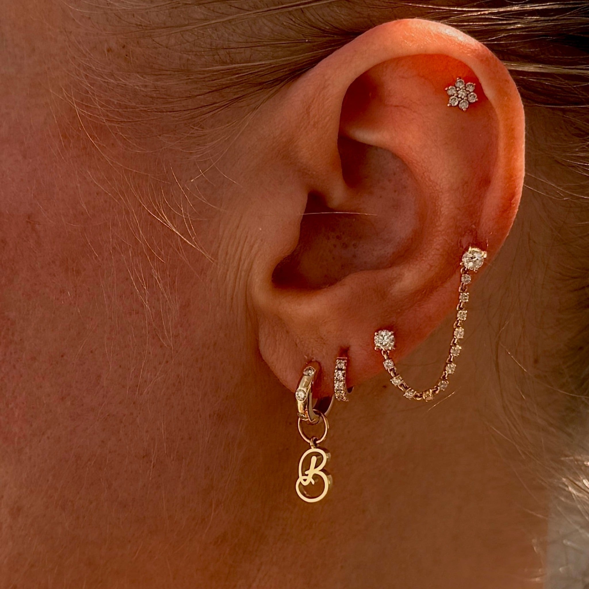 Gold Initial Earring | Letter Earring