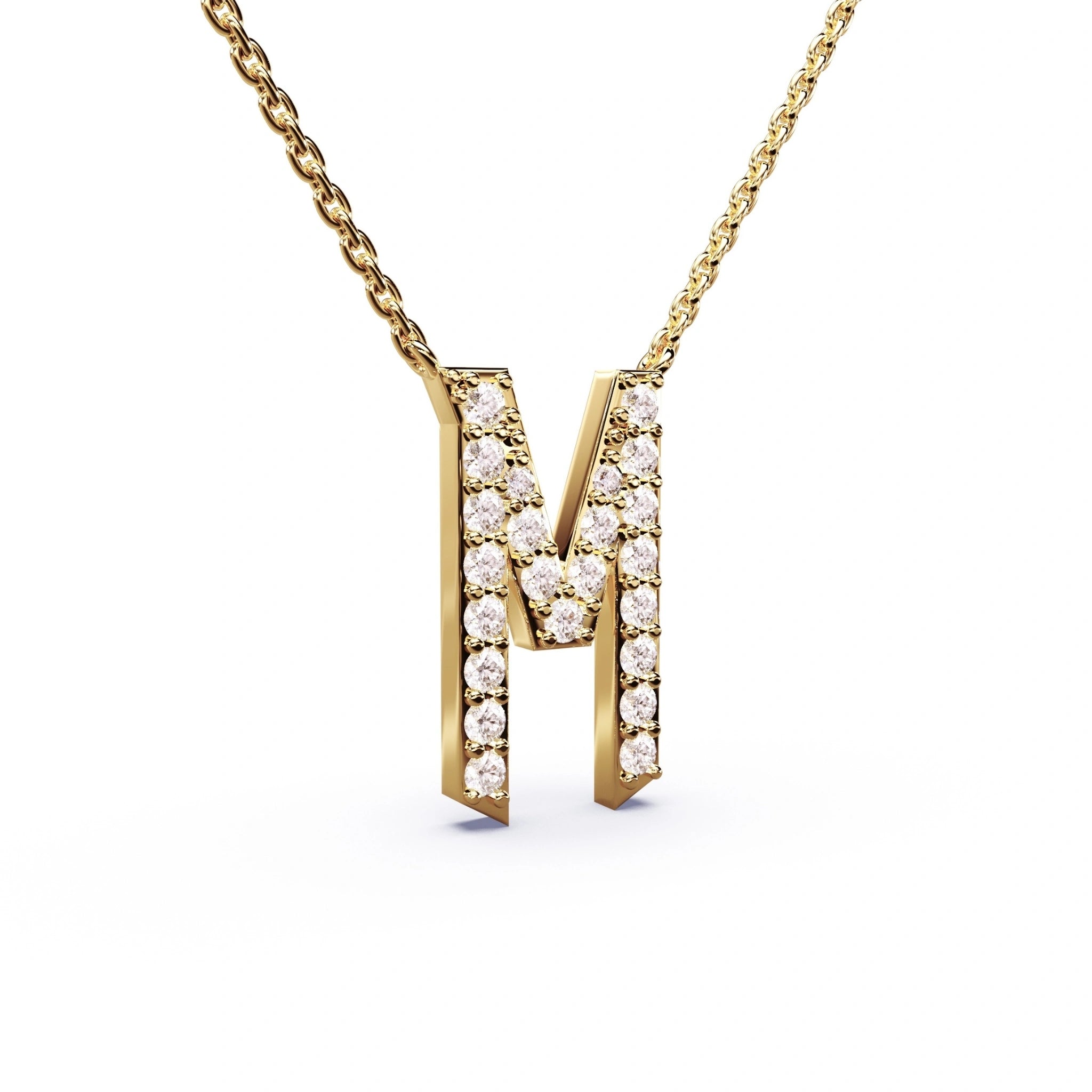 diamond initial necklace