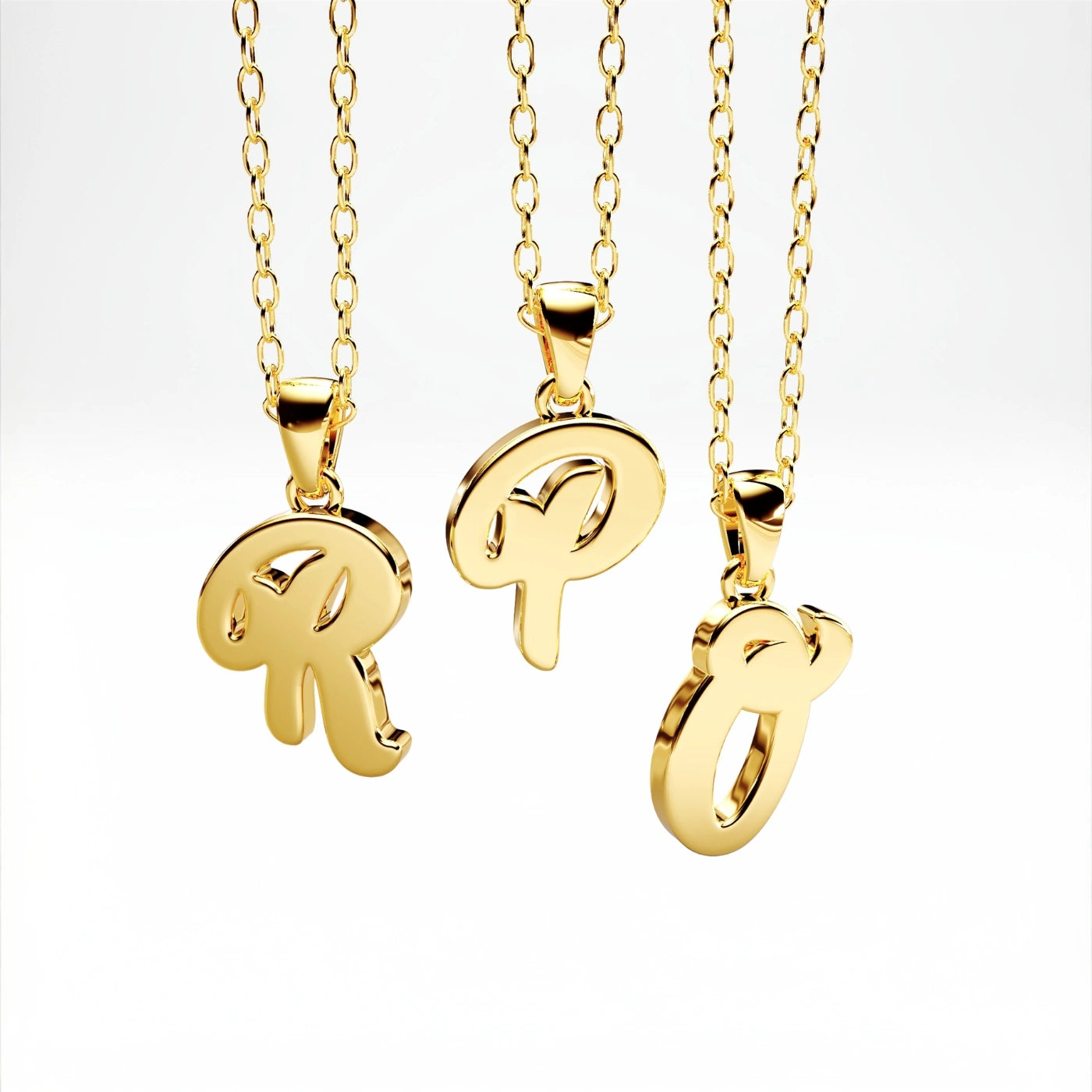 letter necklace in yellow gold by argent and asher