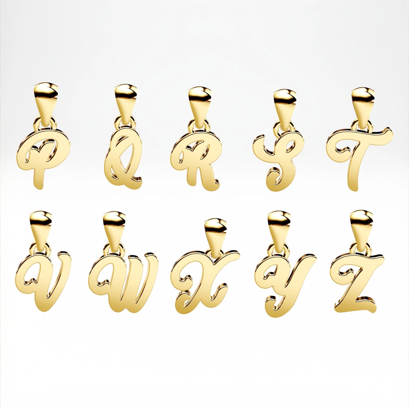 letter necklace yellow gold alphabet