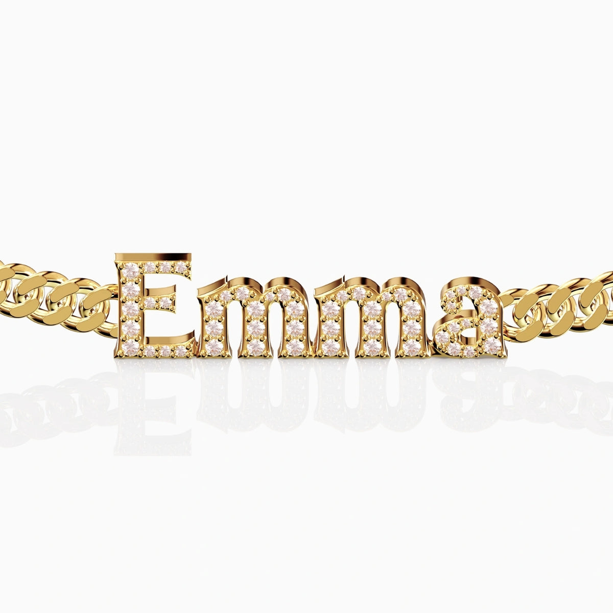 Diamond Name Necklace Gold