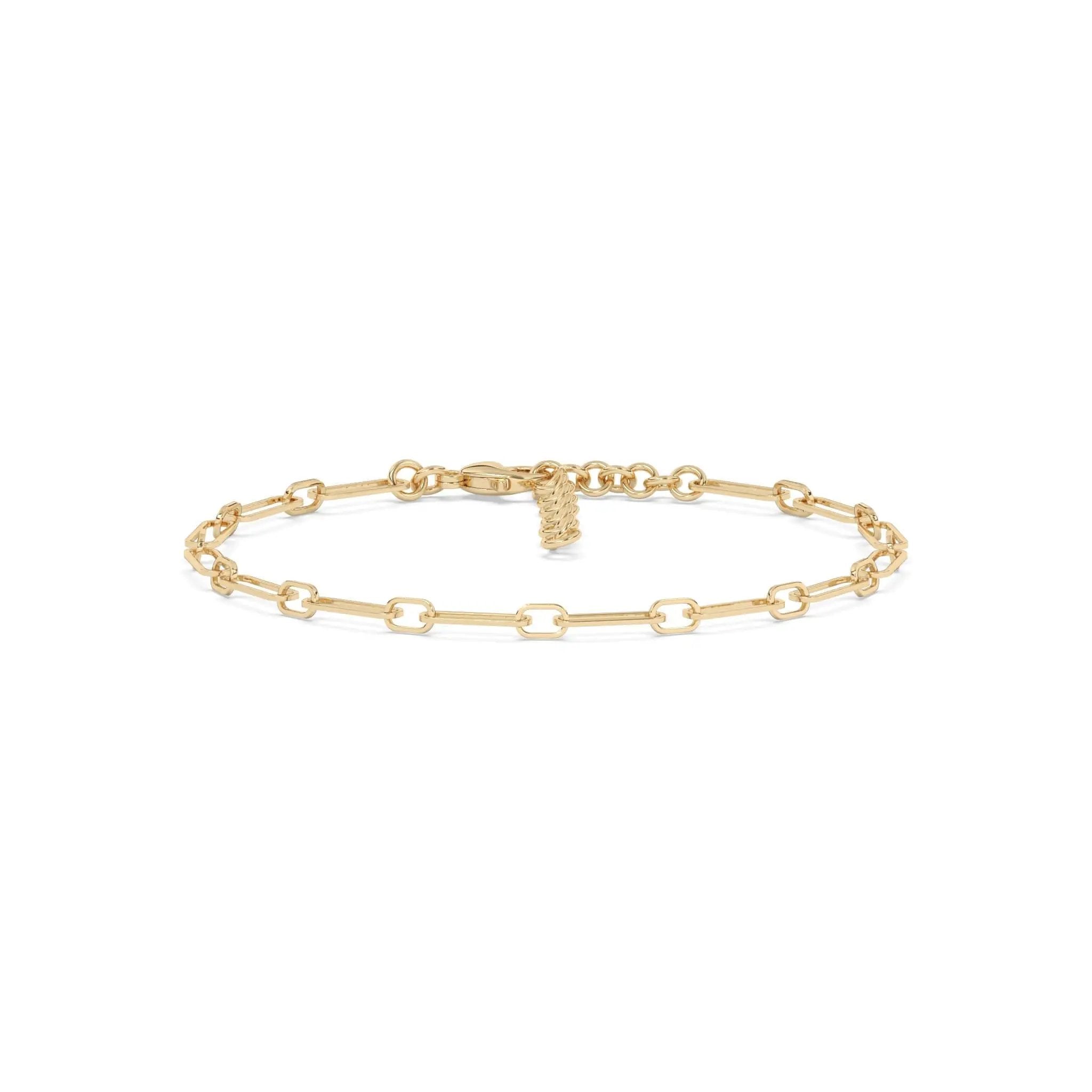 14k solid gold paperclip bracelet