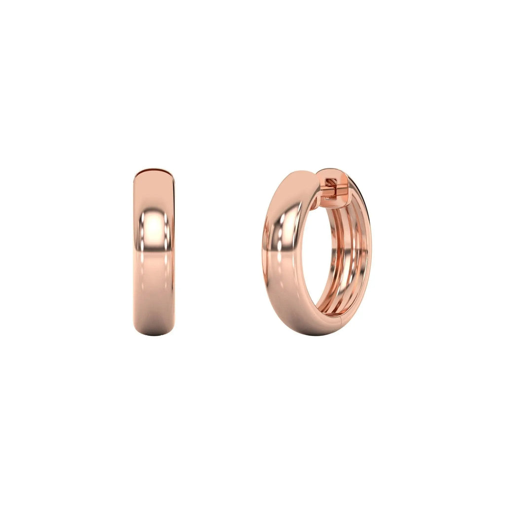 solid gold hoops in rose gold 15mm