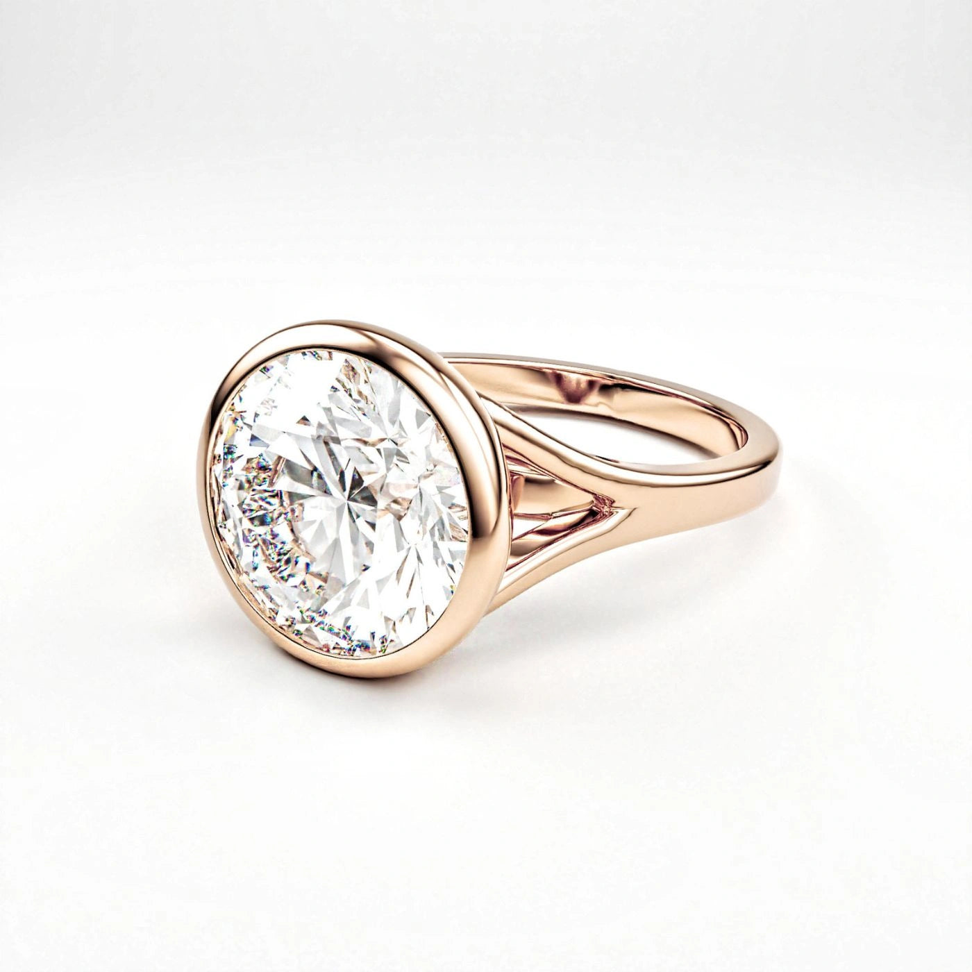 round diamond ring in rose gold