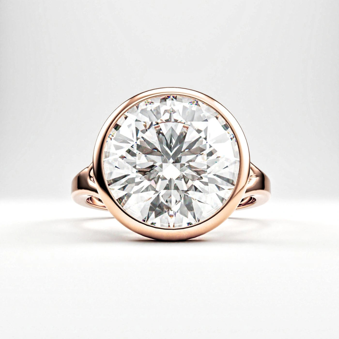 round cut solitaire diamond ring in solid gold