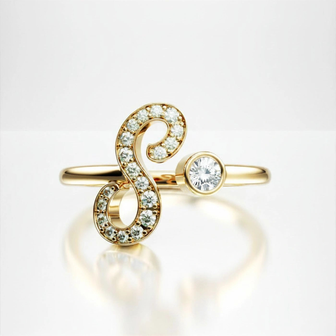 s initial ring personalised letter ring