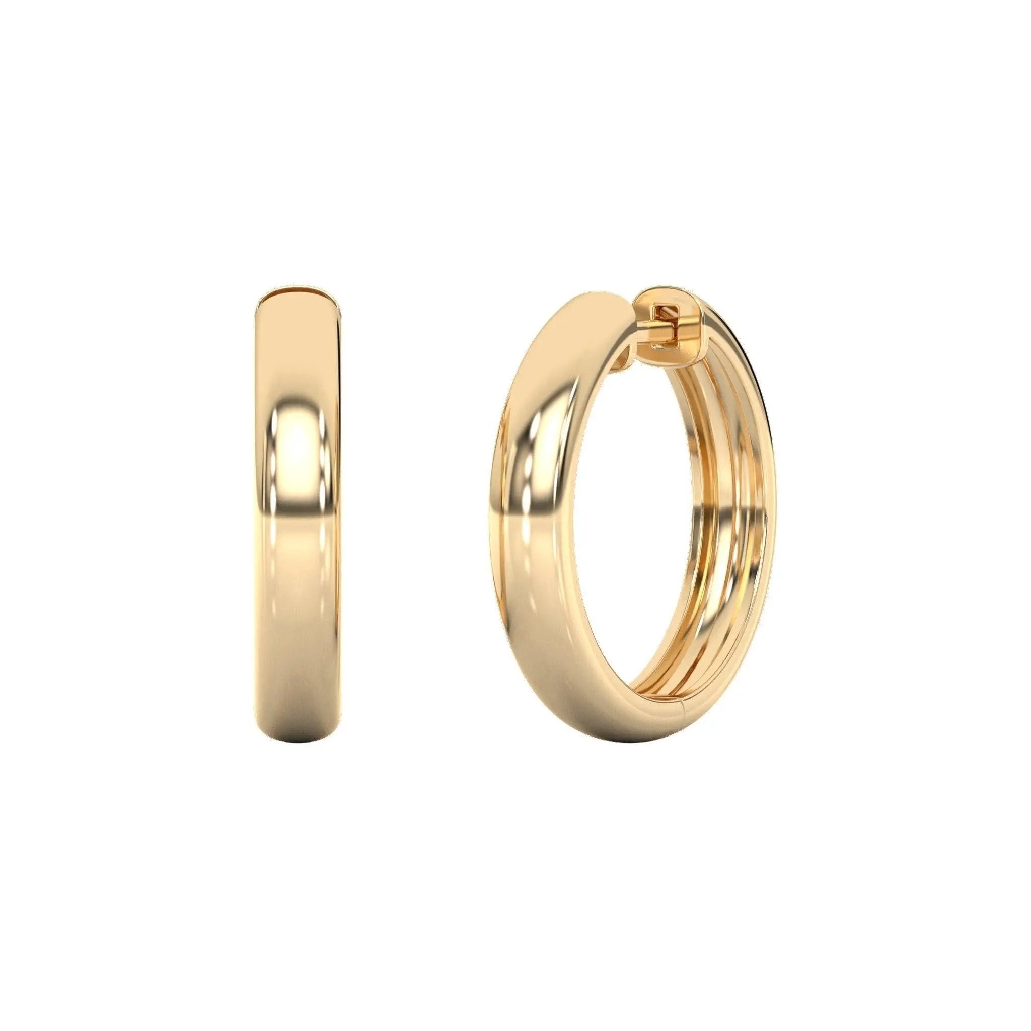 solid gold hoops handmade in yellow gold