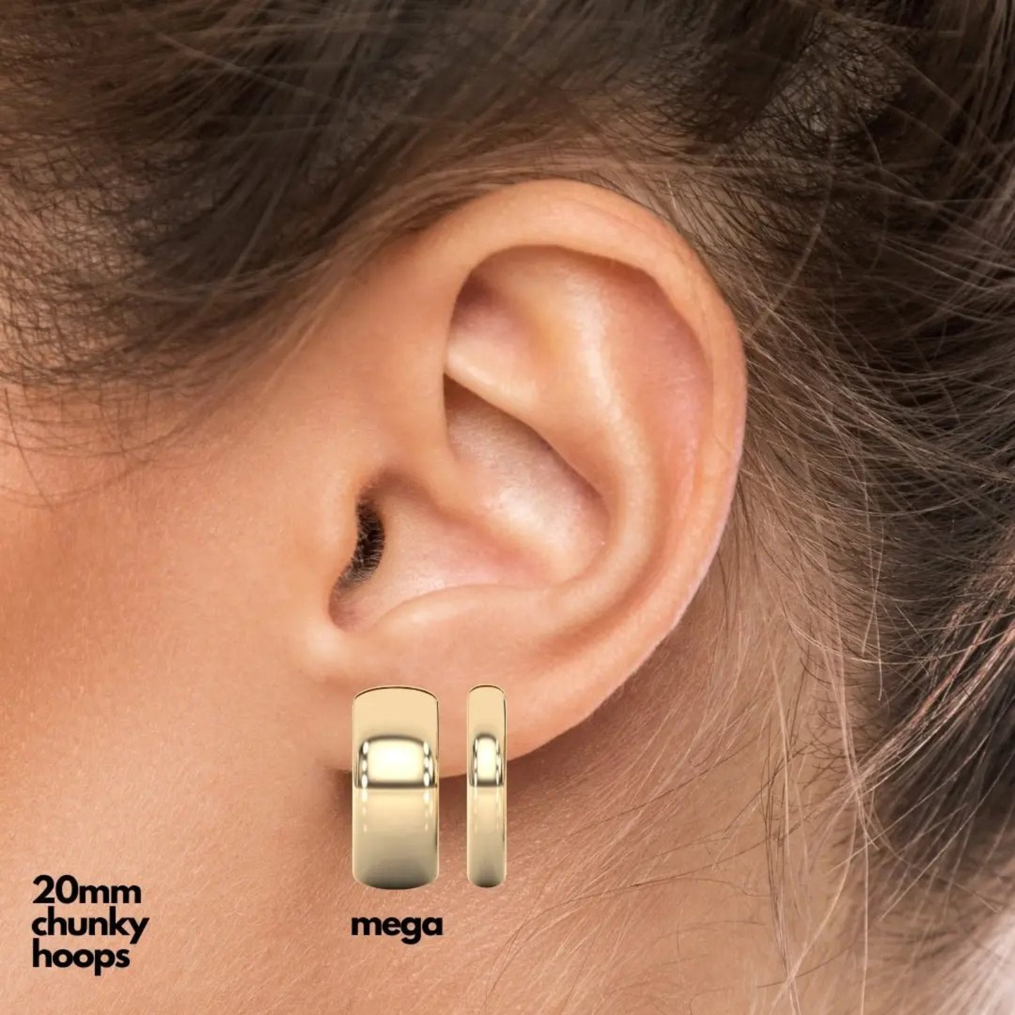 mega chunky solid gold hoops