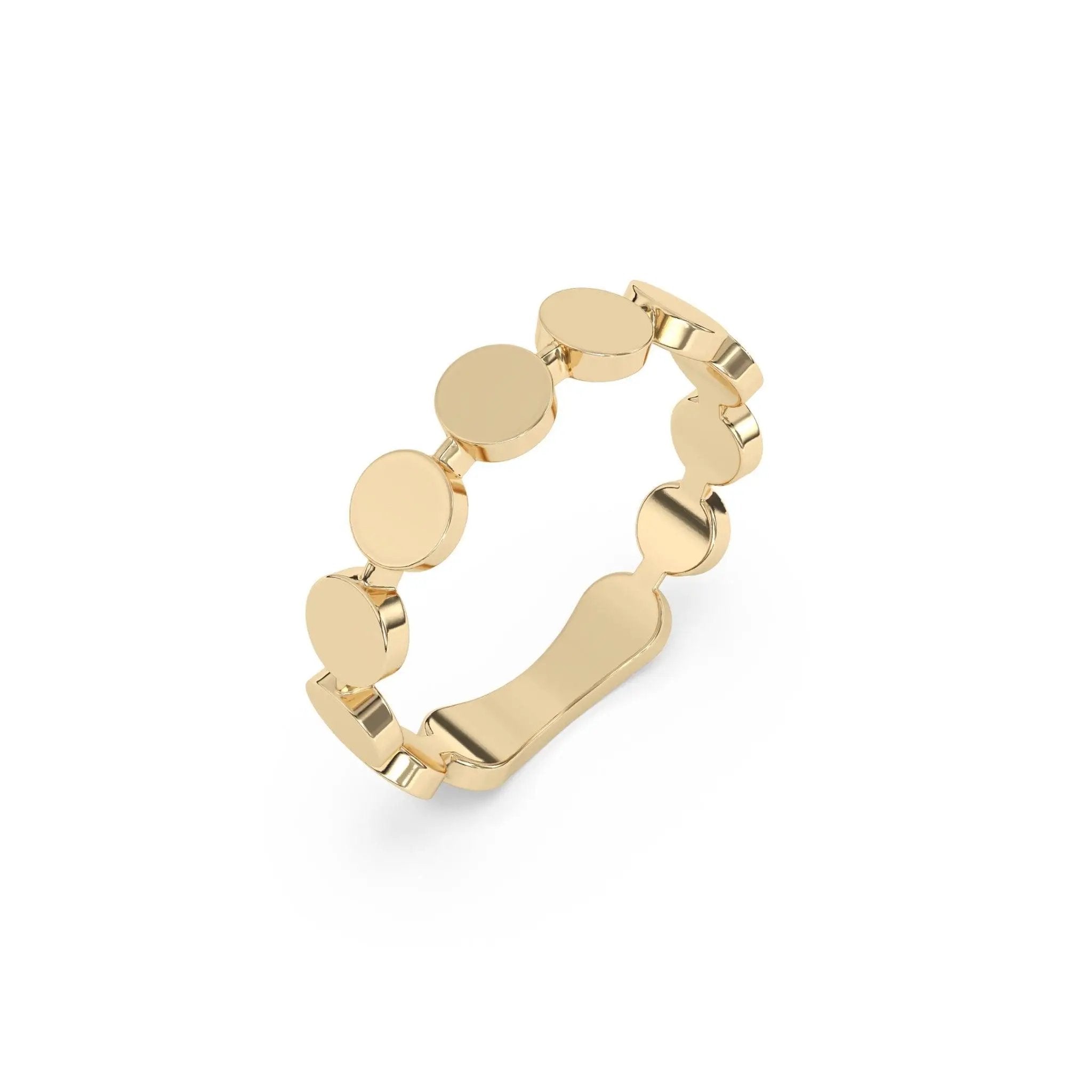 solid gold ring handmade in a circle design in 14k solid gold