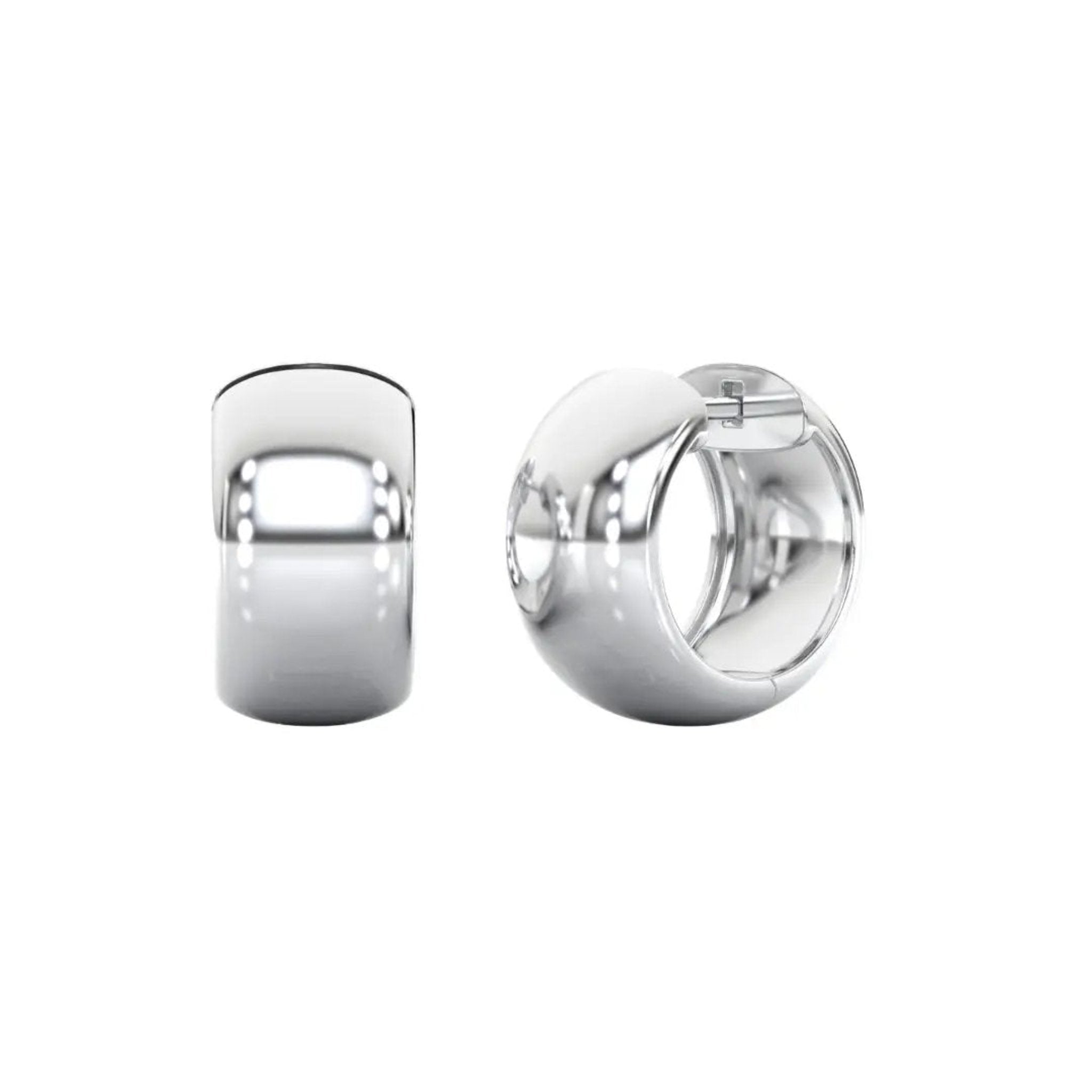 solid gold hoops in white gold