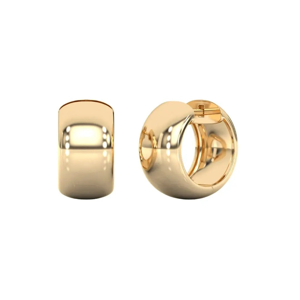solid gold hoops in yellow gold