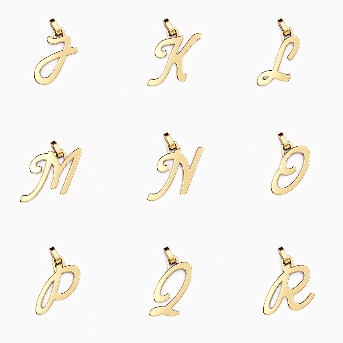 solid gold letter necklace in yellow gold