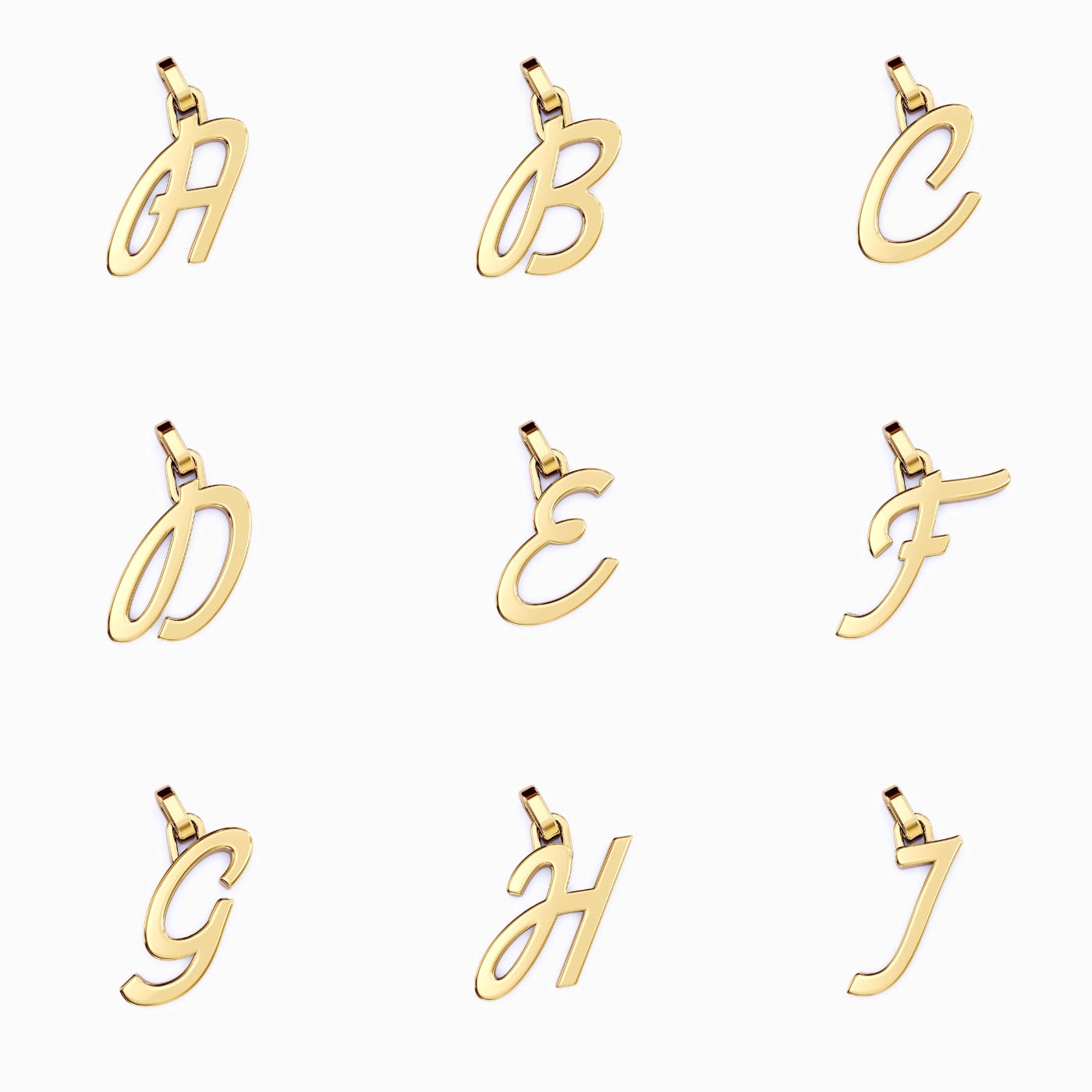 solid gold letter necklace in yellow gold