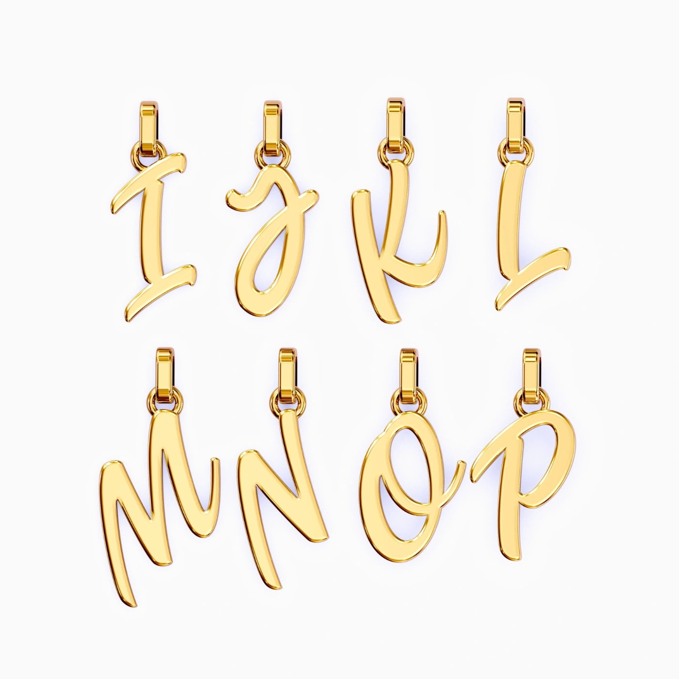 solid gold initial necklace