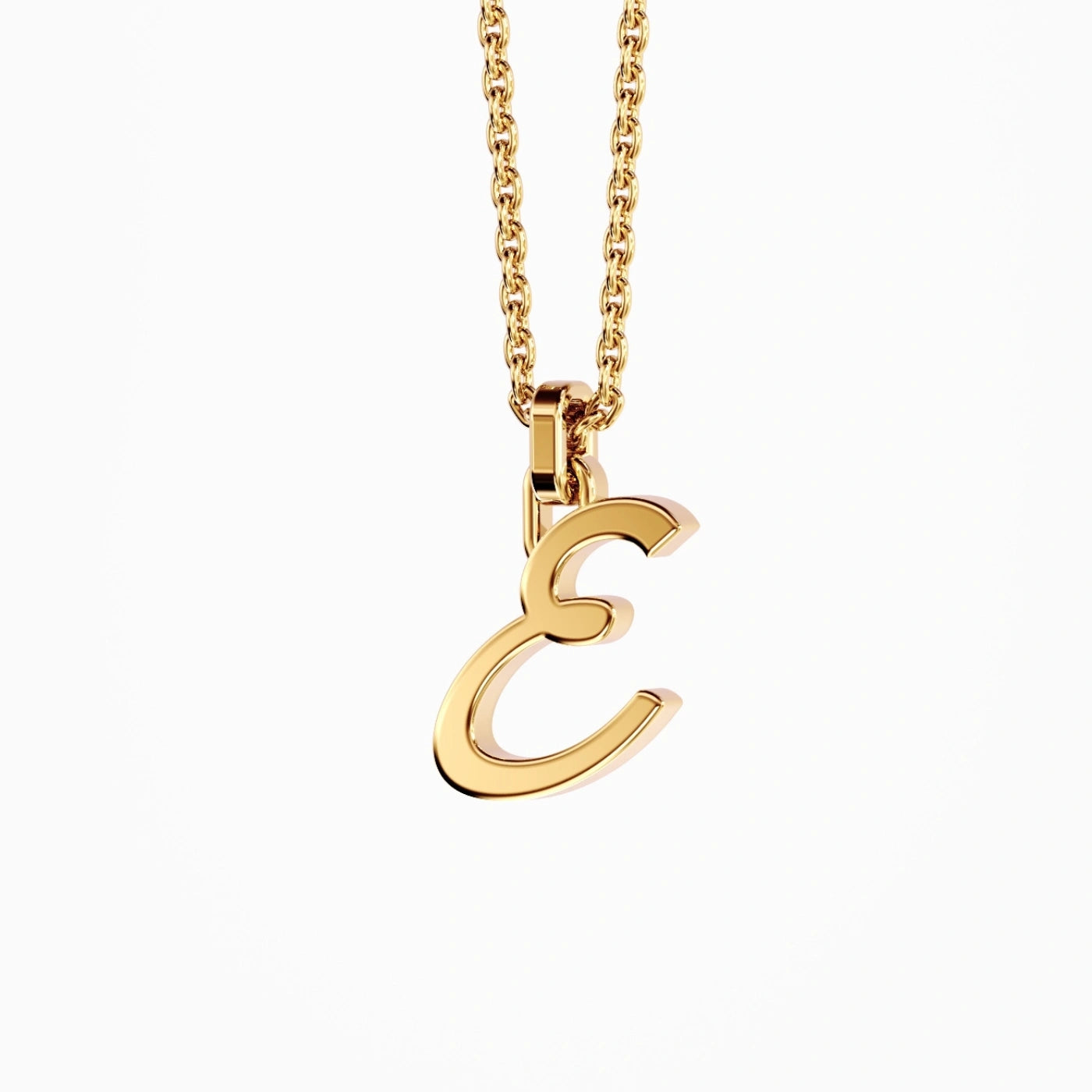 solid gold letter necklace in yellow gold