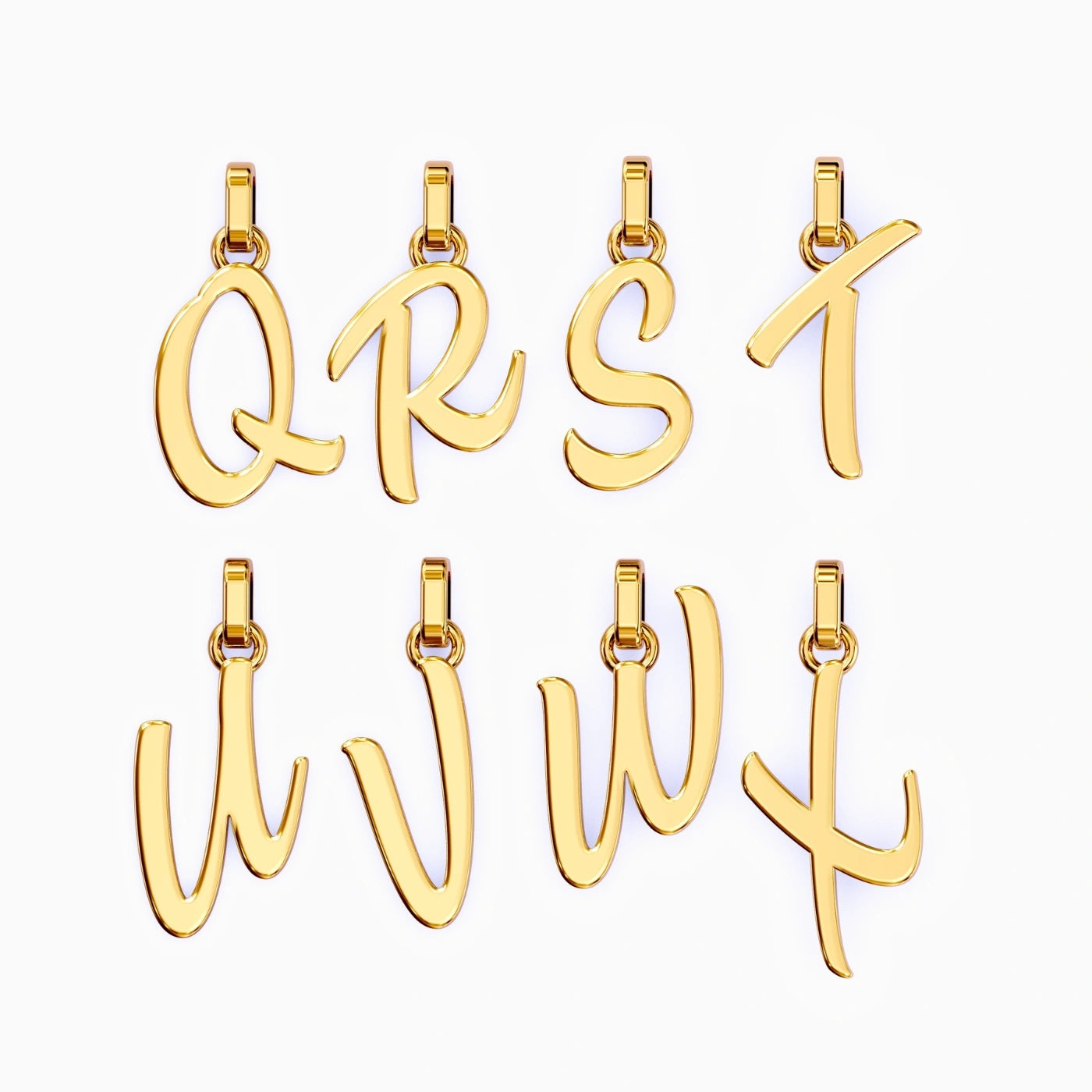 solid gold initial necklace