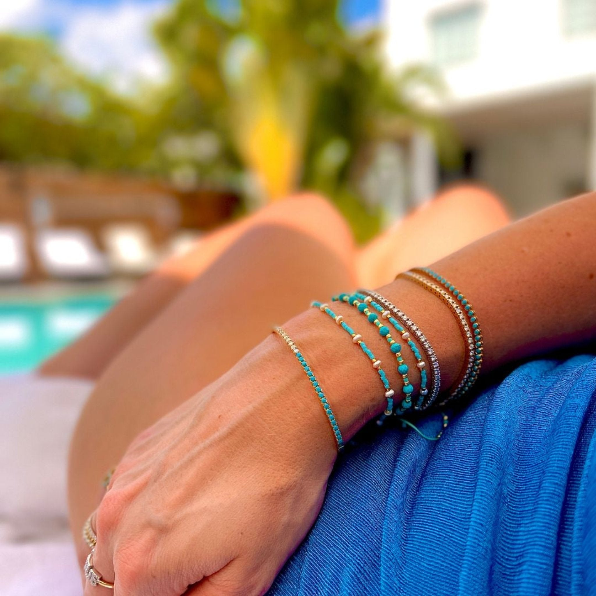 turquoise and diamond bangle