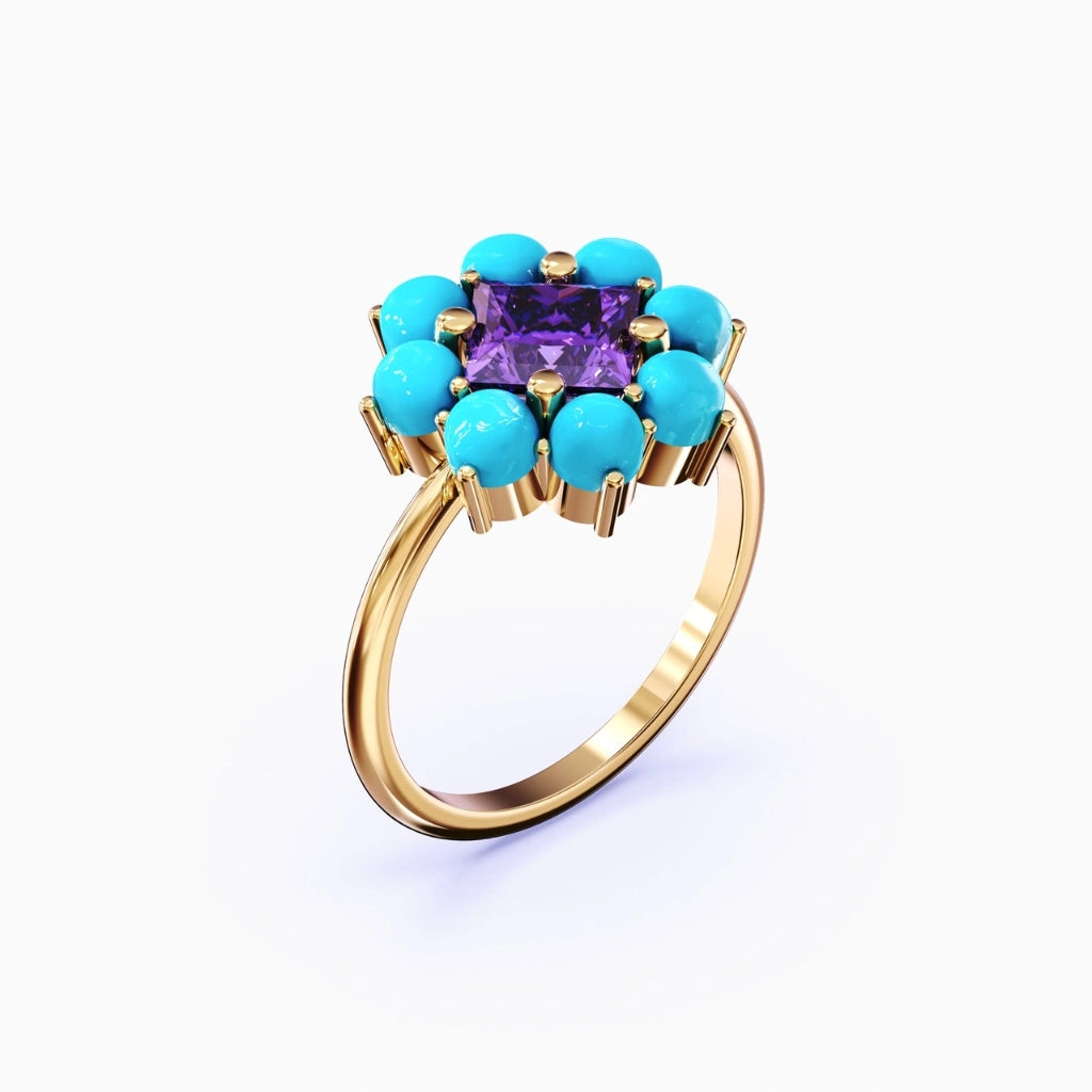 gold and turquoise ring