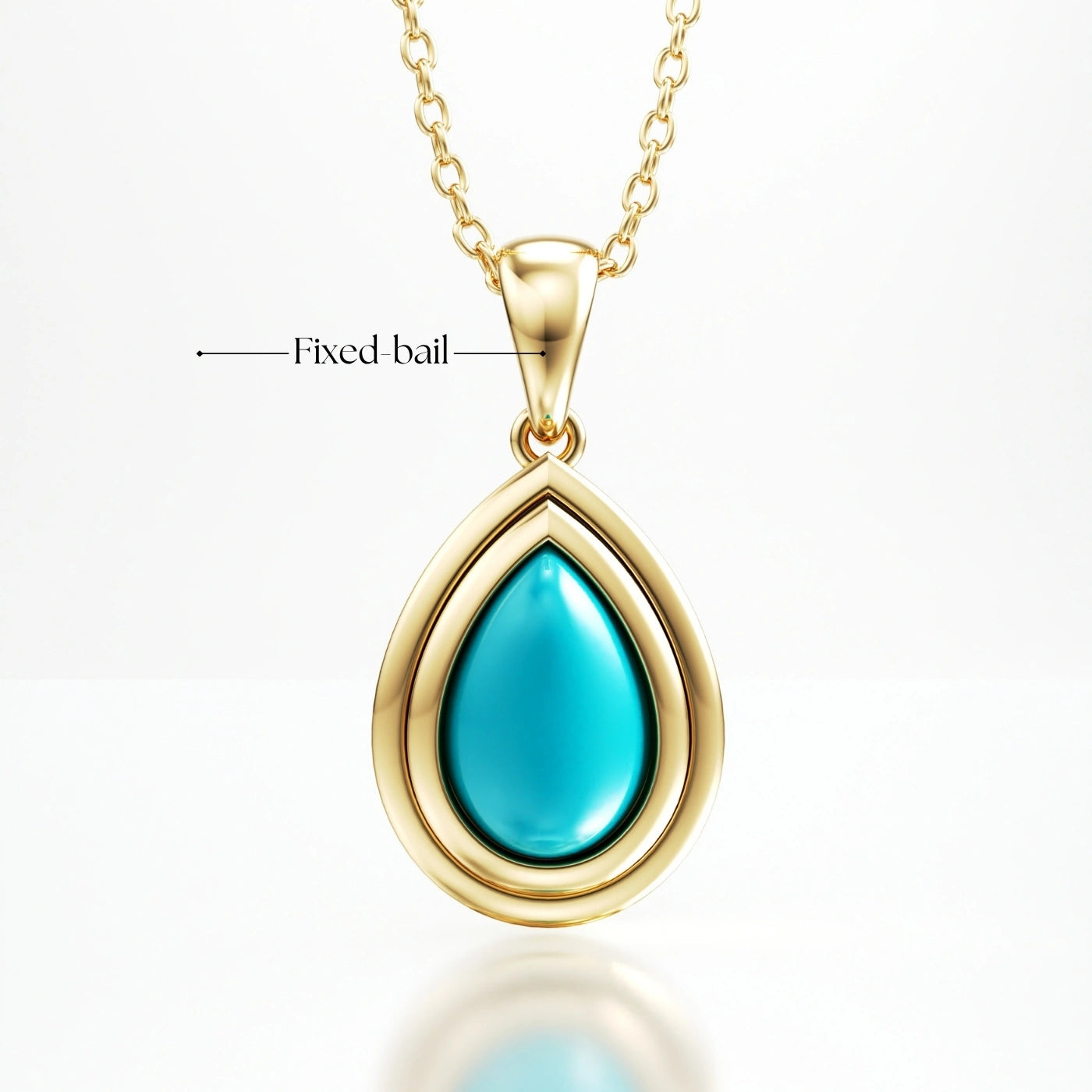 Turquoise Pendant Necklace with Fixed Bail