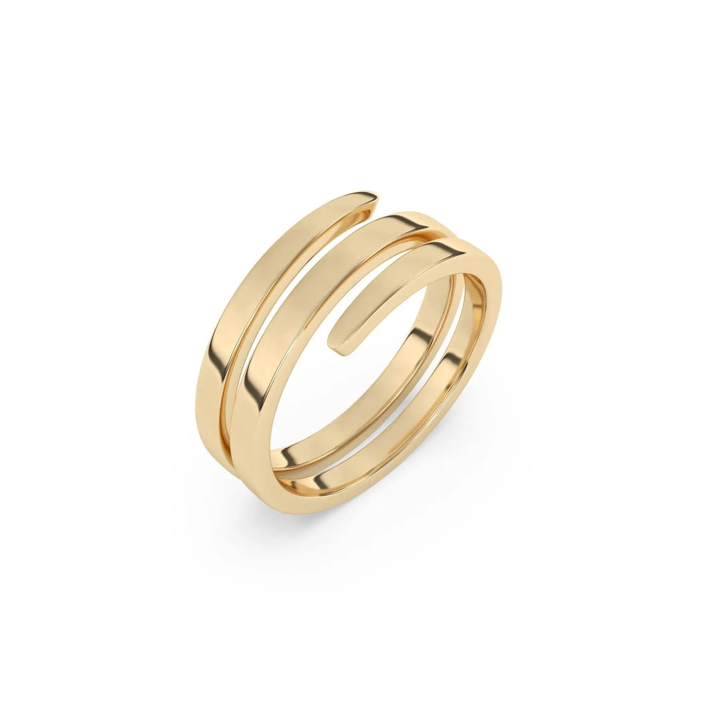 twist ring handmade in 14k solid gold