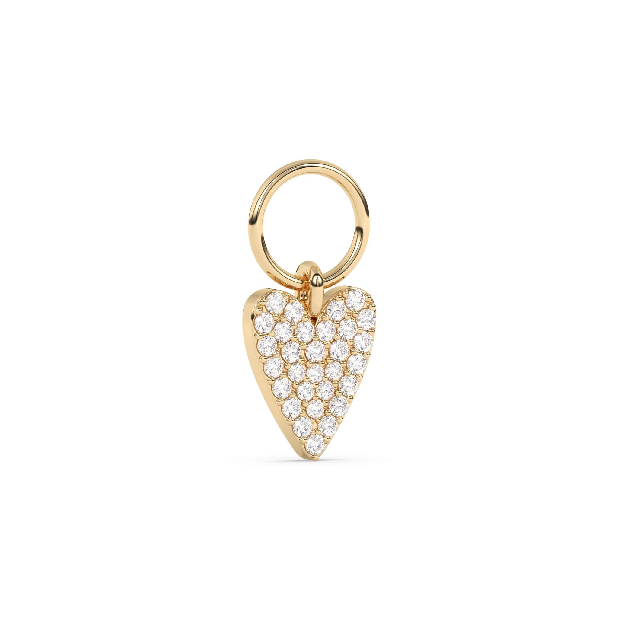 diamond heart earring charm