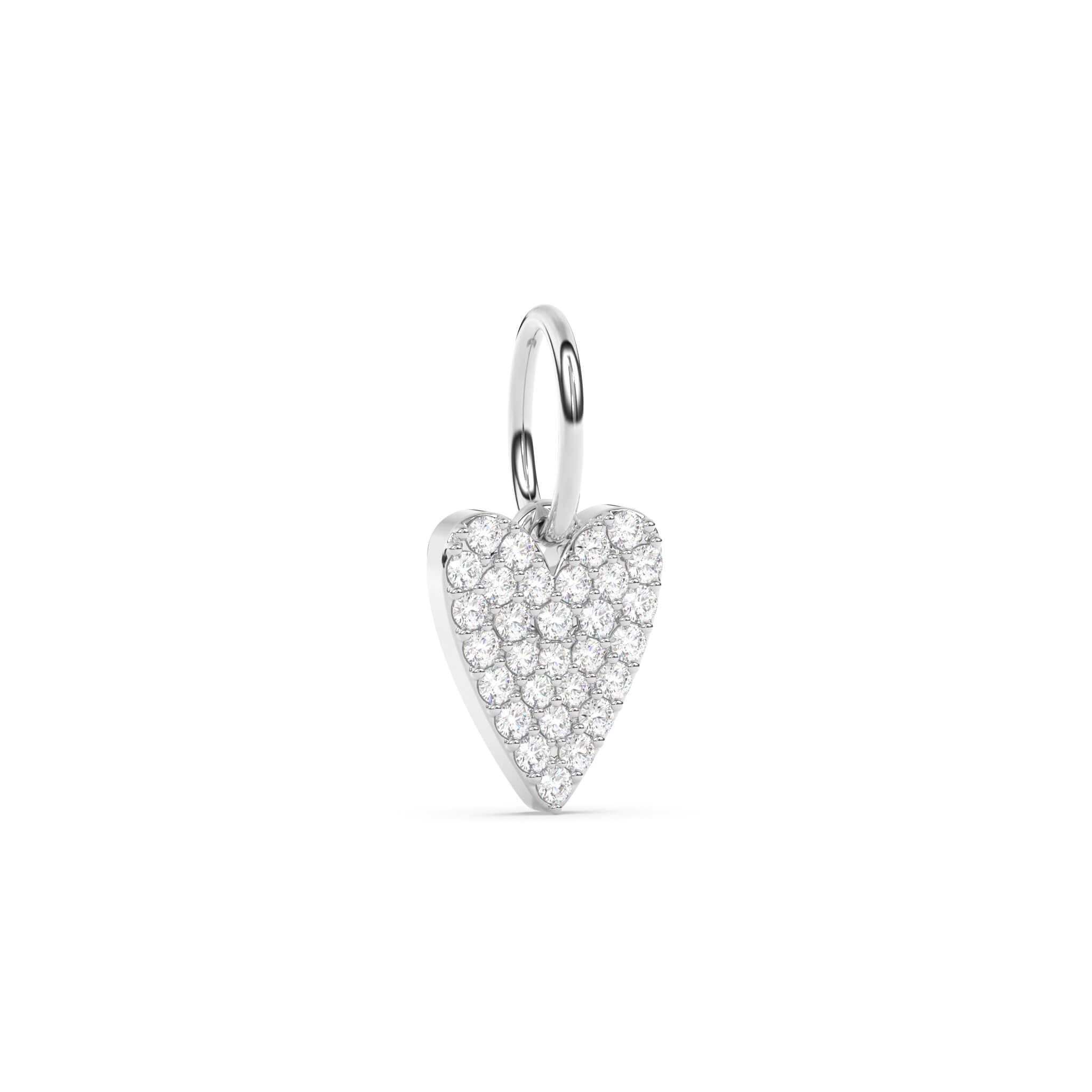 diamond heart neck charm in 14k solid gold