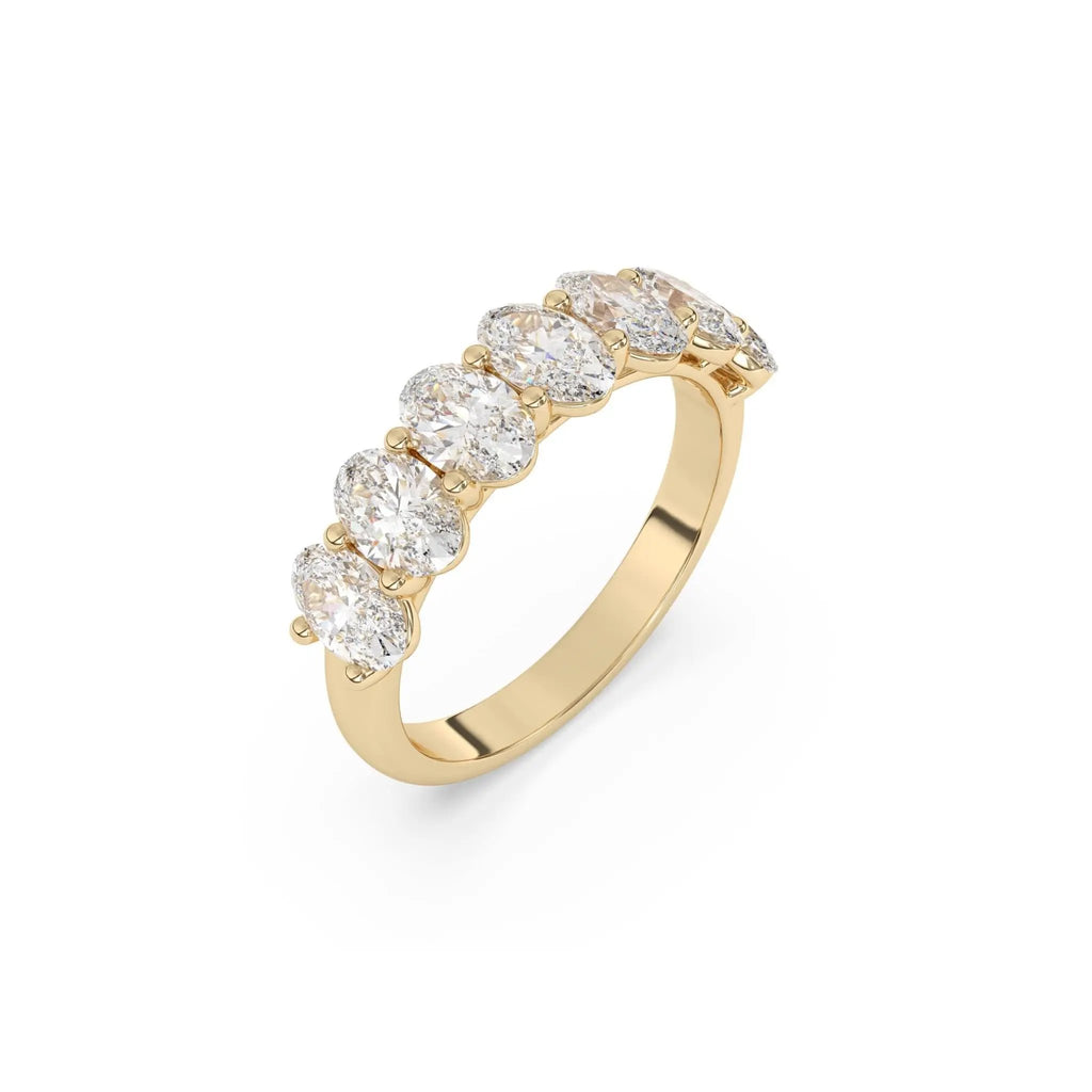 eternity ring handmade with oval cut white topaz set in 14k solid gold
